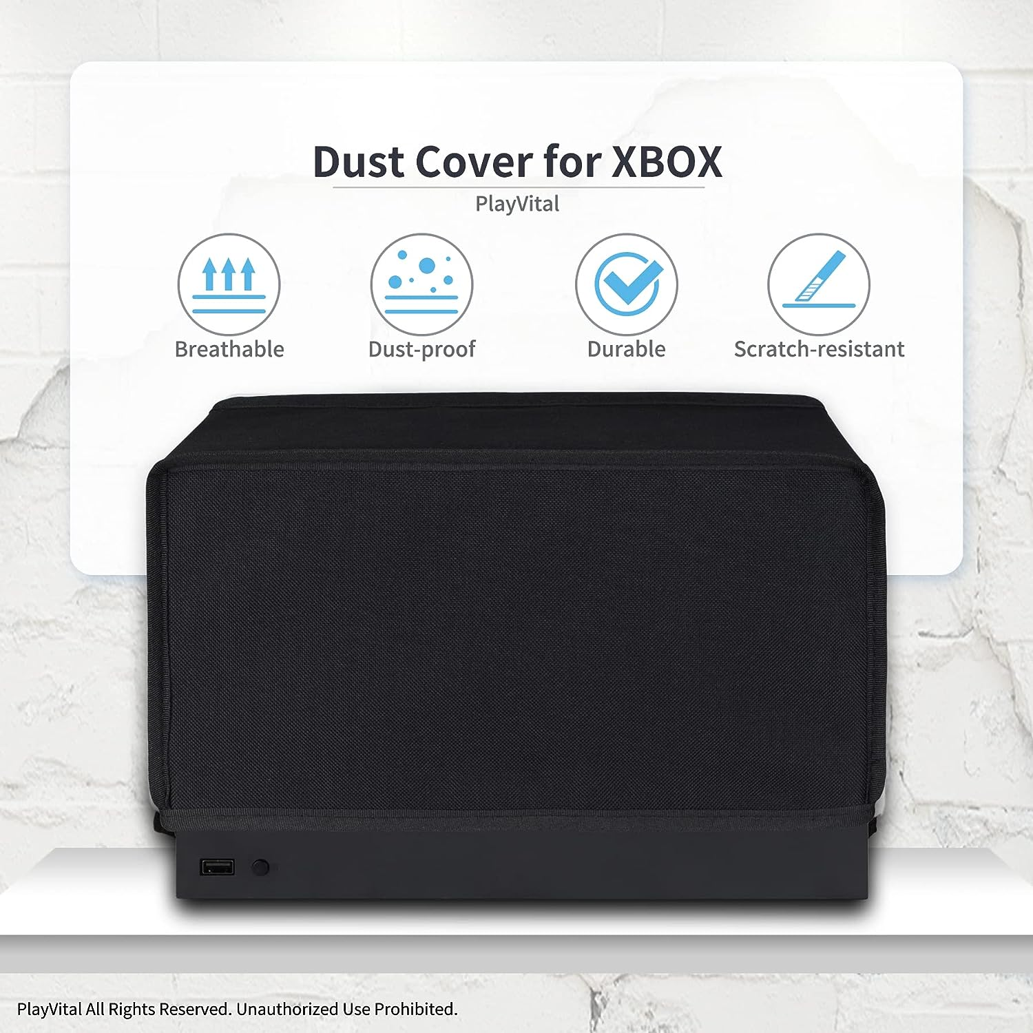 Playvital Black Nylon Horizontal Dust Cover for Xbox Series X Console, Soft Neat Lining Dust Guard, anti Scratch Waterproof Cover Sleeve for Xbox Series X Console - Black image number 4