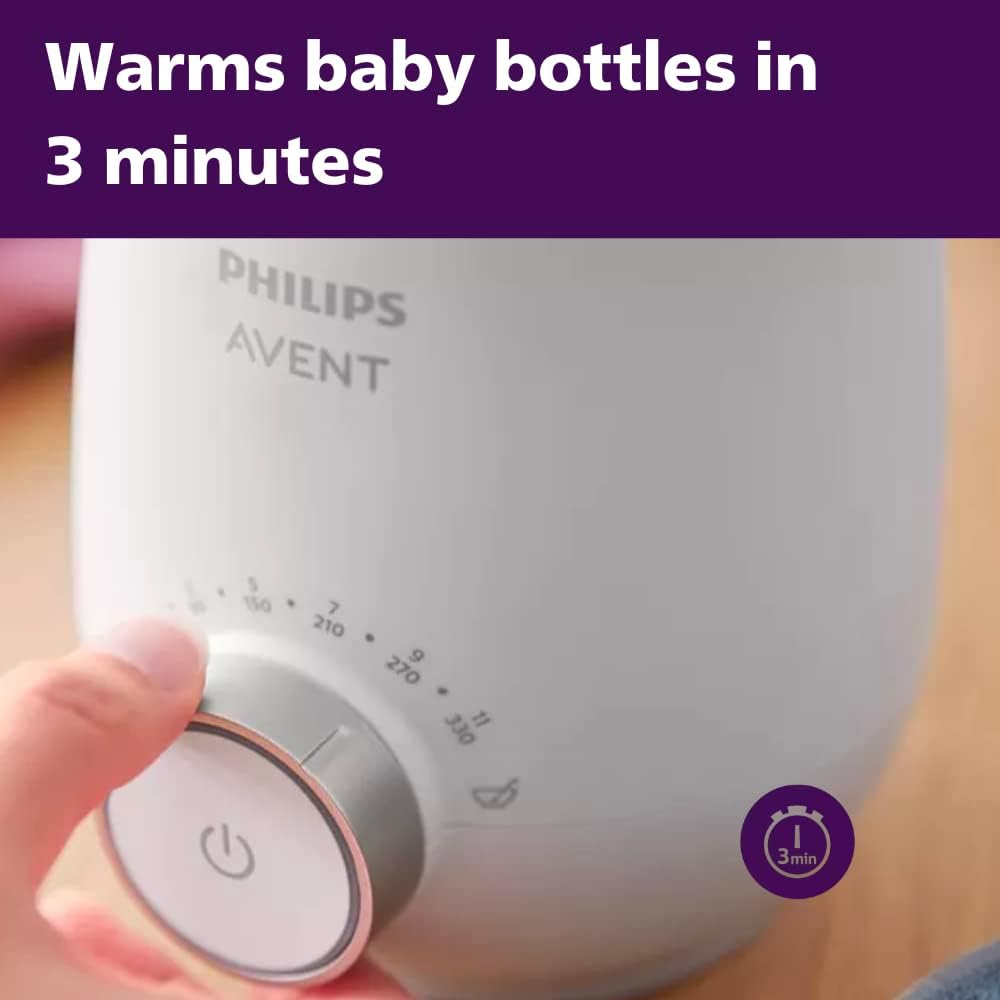 Philips Avent Premium Bottle Warmer with Smart Temperature Control: Warms Evenly, No Hotspots, Keep Warm & Auto Shut-Off, SCF358/00