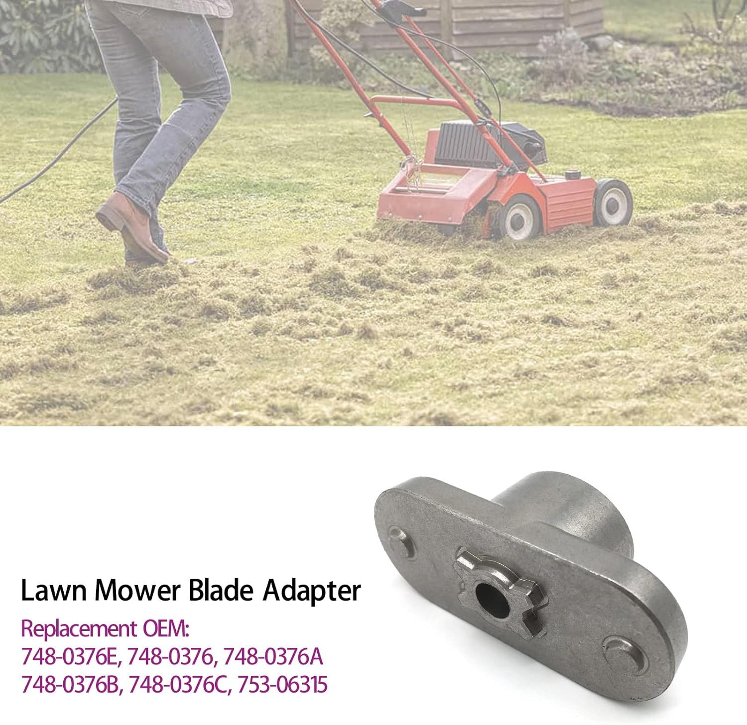 Lawn Mower Blade Adapter 748-0376E for MTD, Murray, Troy-Bilt, Yard Machine, Yardman, Bolens Push Walk-Behind Mower Replaces OEM 748-0376 748-0376A 748-0376B 748-0376C