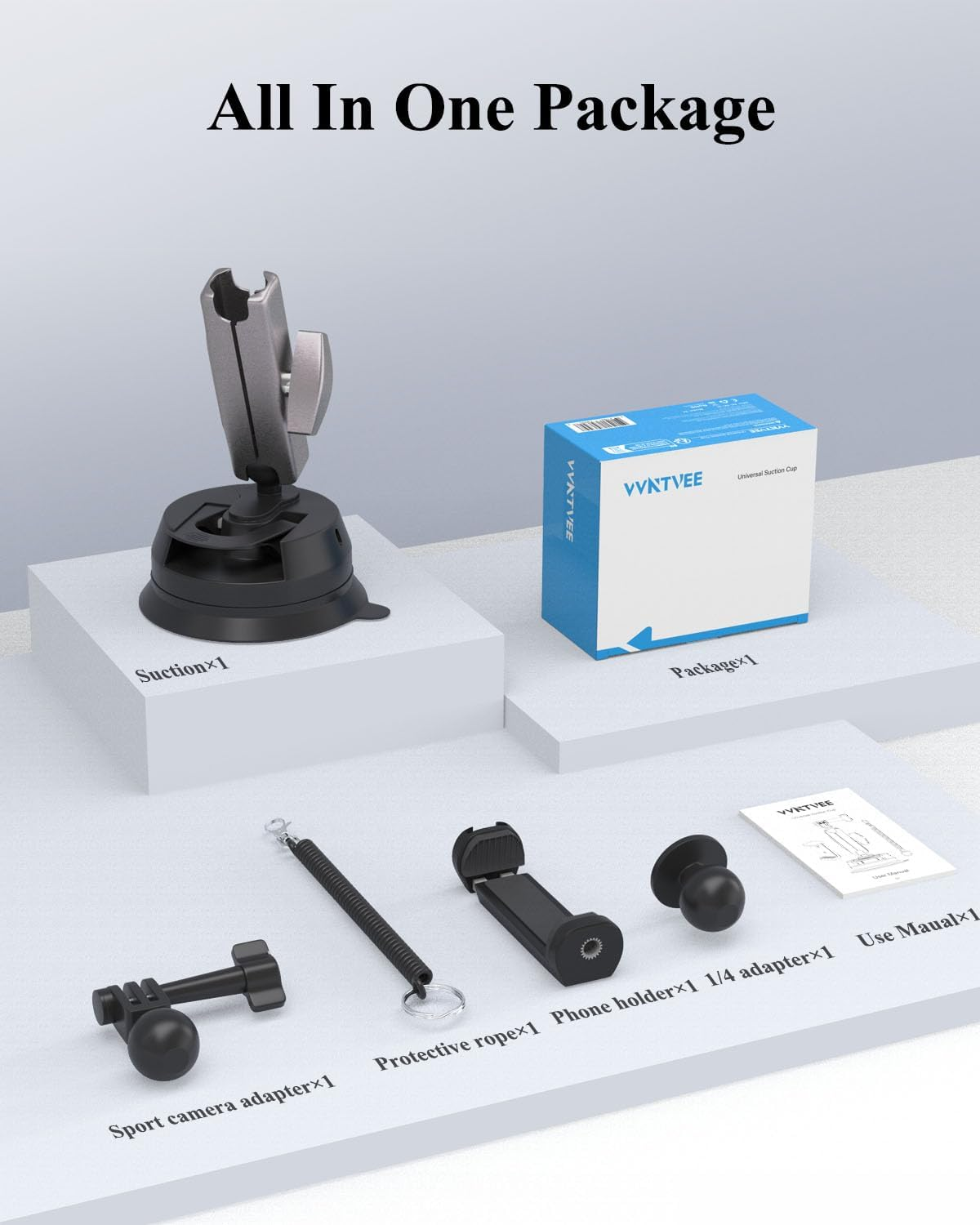 VVNTVEE Car Camera Mount for Go Pro,Metal Suction Cup Mount for Phone/Action Camera Hero 13 12 Pocket 3 Action 5 Pro Action 4 3 X4 X3 with 360&deg; Adjusted Ball-Head Magic Arm image number 3