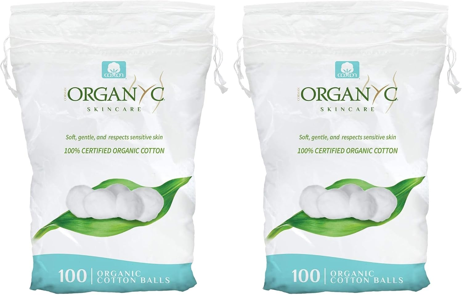 Organyc Beauty Cotton Balls, White, 100 Count (Pack of 2) image number 6
