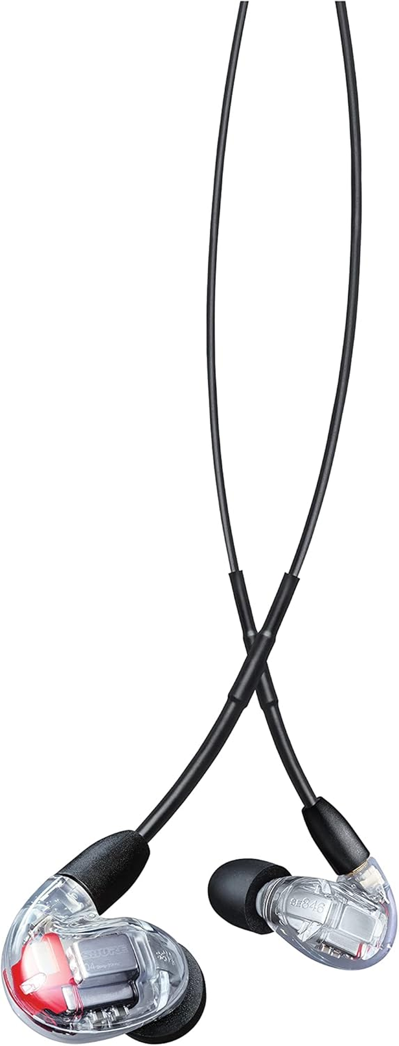 Shure SE846 Wired Sound Isolating Earphones Gen 2, Secure In-Ear Earbuds, High-End Professional Sound, Hi-Def Four Drivers, Upgraded Sound Filters, Durable Quality, Customizable Frequency - Clear