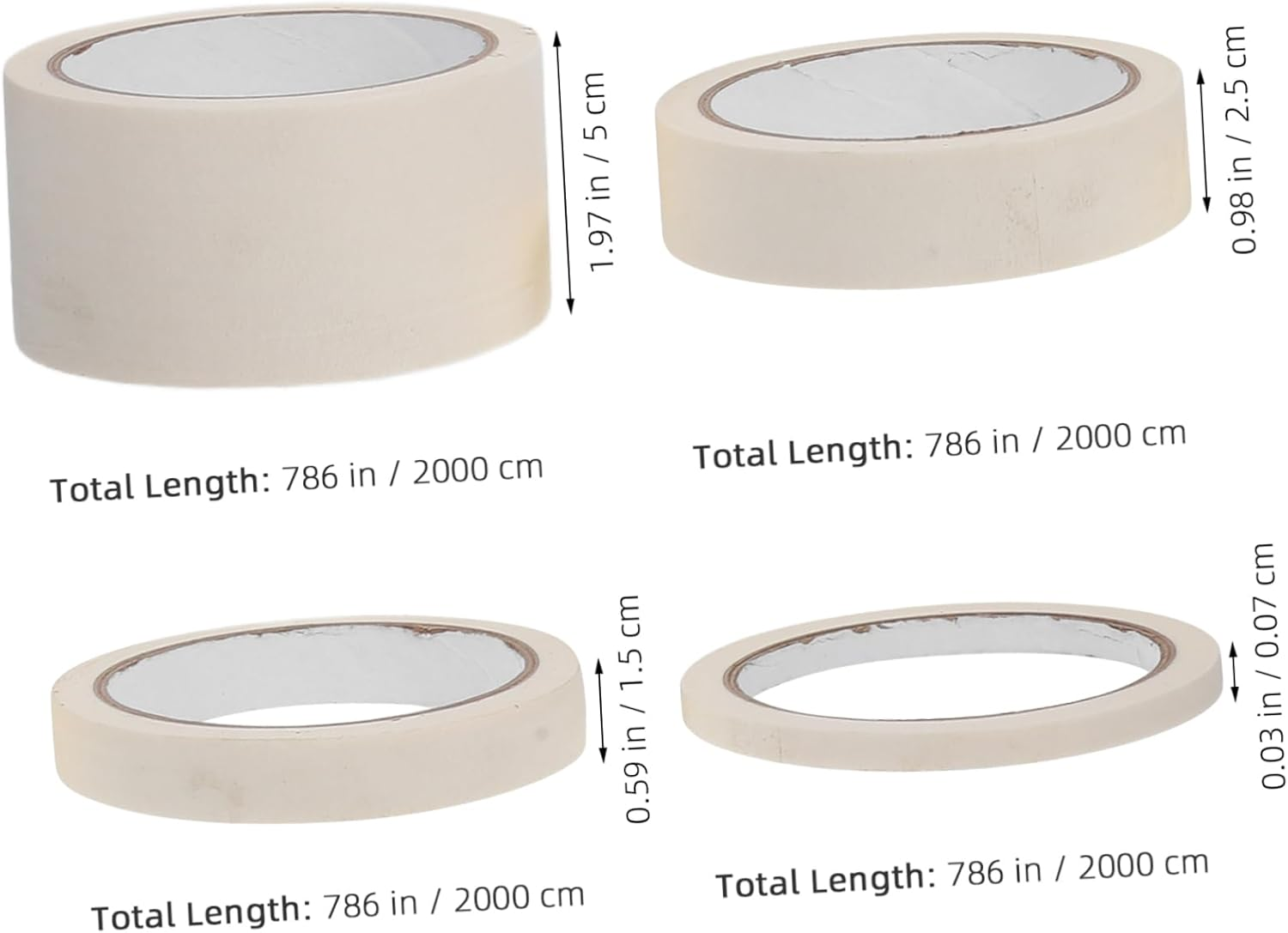 Masking Paper Tape Roll 4 Rolls Automotive Painting Masking Tape High-Temperature Non-Slip