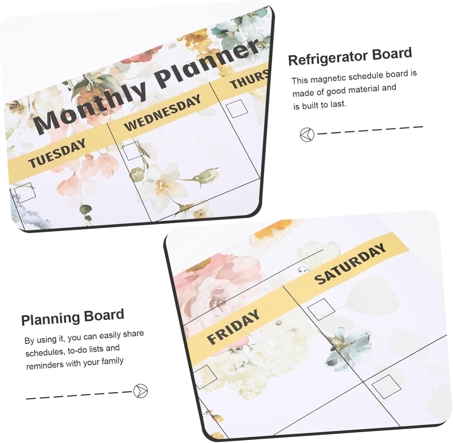 Tofficu Magnetic Dry Erase Calendar Planner for Fridge Monthly Weekly Schedule Board Easy to Clean Reusable Magnetic Message Board for Home Office Organization image number 4