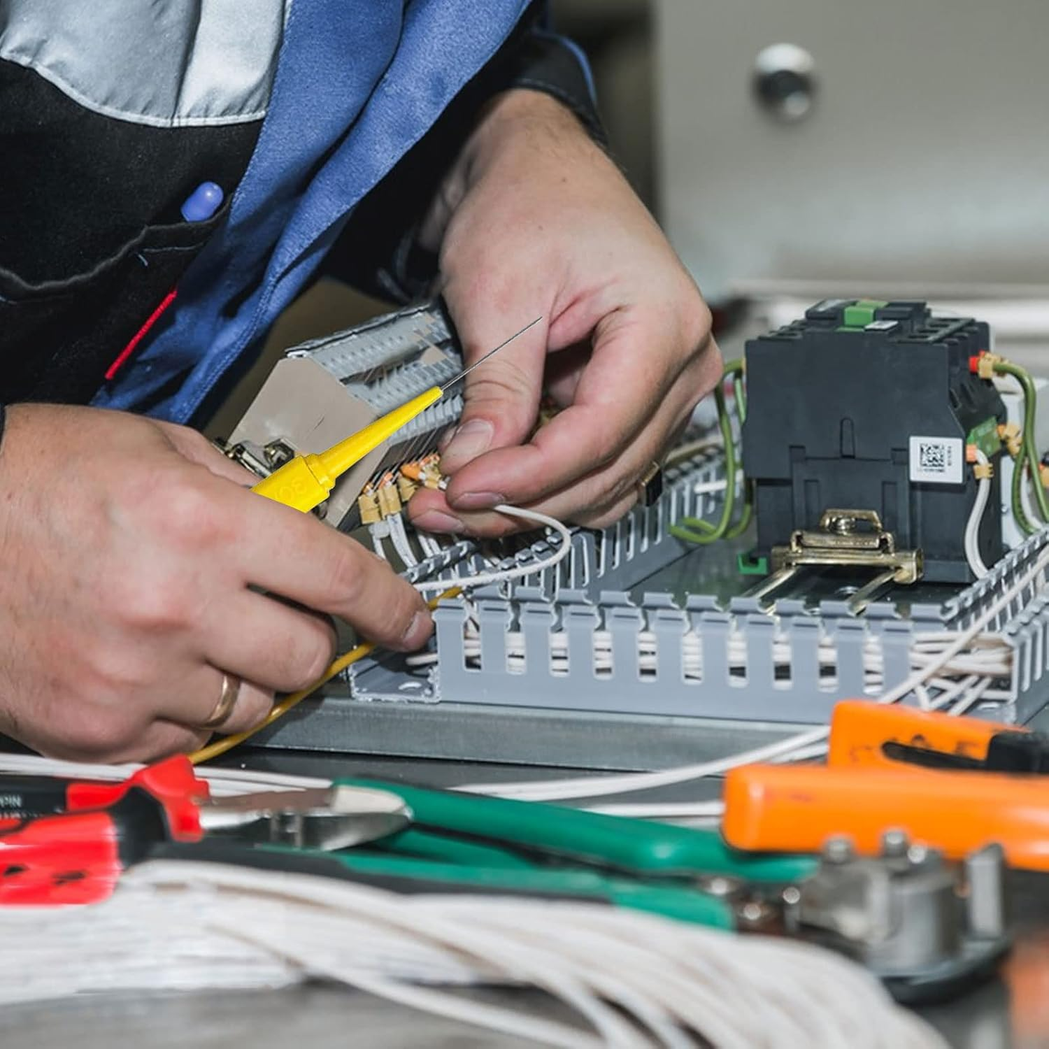 10 Pcs Funcyboo Probe Pin, Test Back Probe Kit 0.7Mm Test Probe Non-Destructive Insulation Wire Piercing Needle Multimeter Test Probe Pins for Banana Socket Tester Car Tester image number 3