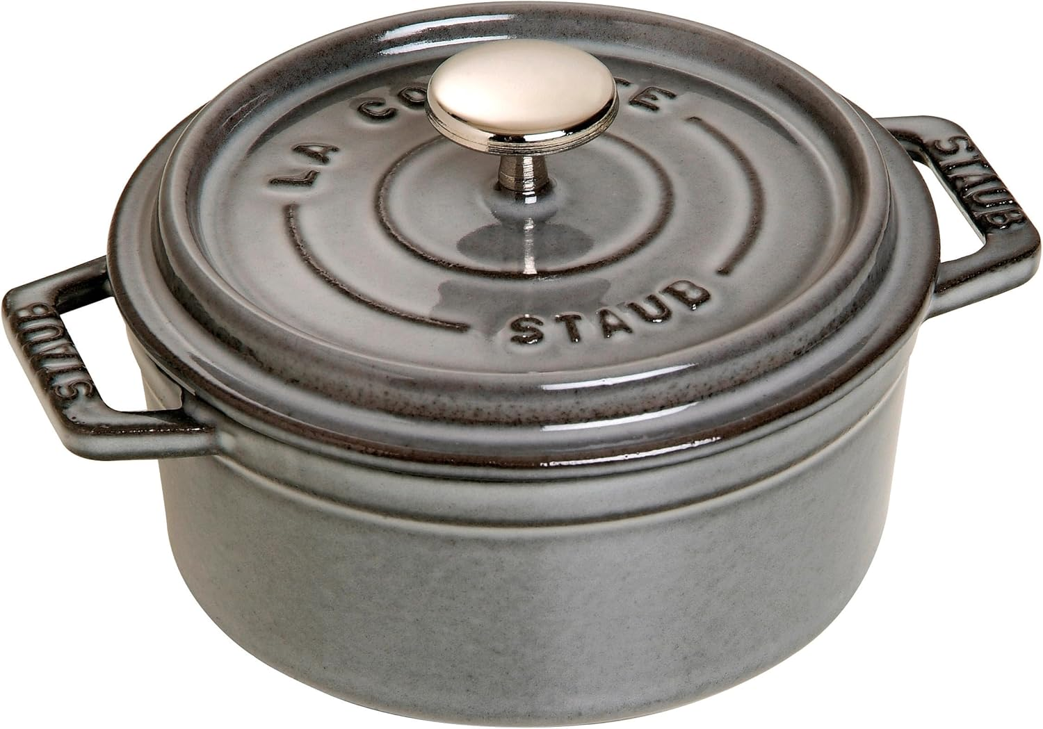 Staub La Cocotte round 40509-480 Pico Cocotte round Black 6.3 Inches (16 Cm) Small, Both Handed Casting, Enameled Pot, Induction Compatible, Japanese Authentic Product