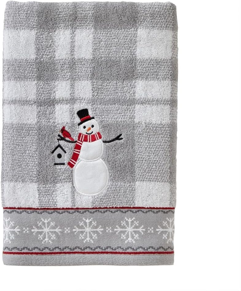 SKL Home Christmas/Winter/Gift Whistler Snowman Bath Towel, Gray image number 3