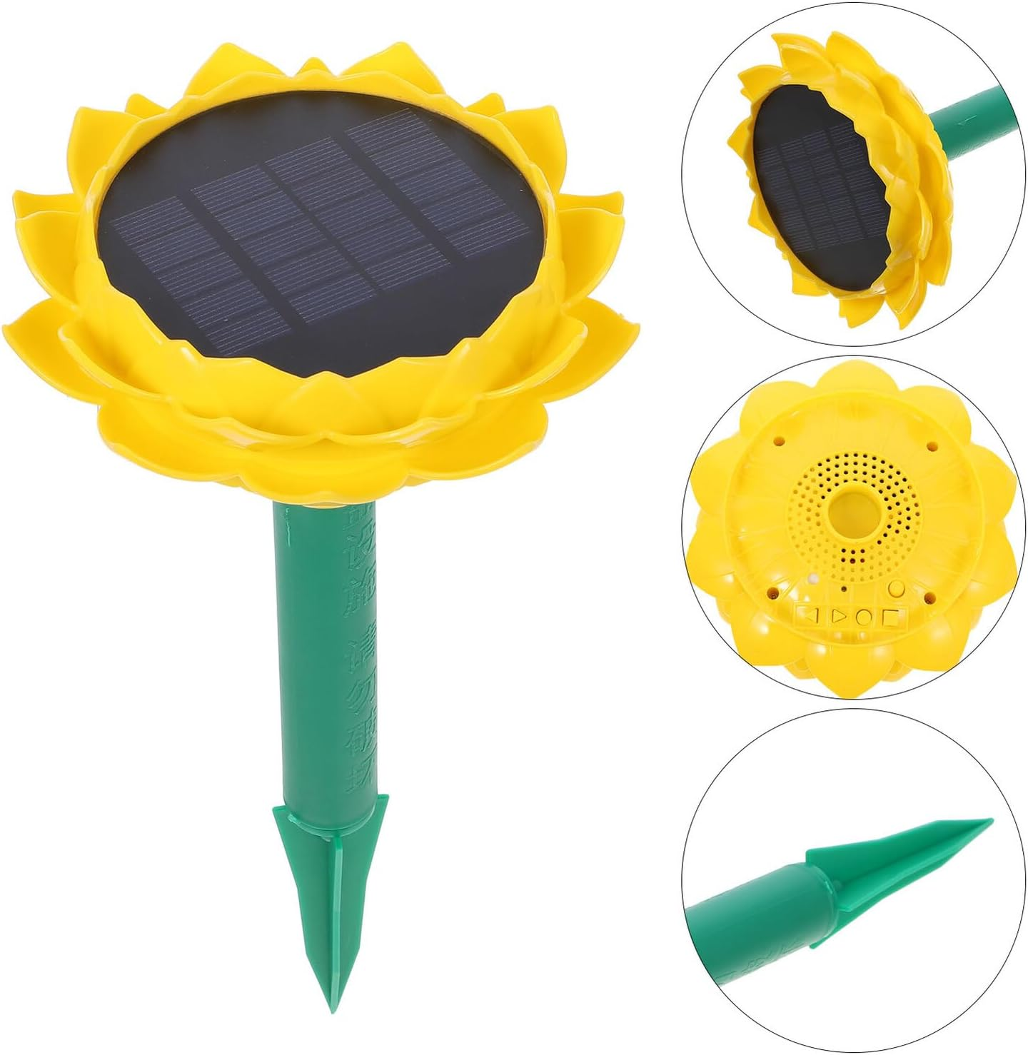 Veemoon Waterproof Solar Powered Lotus Outdoor Speaker Buddhist Music Player Portable Wireless Speaker for Garden Courtyard Yellow image number 4
