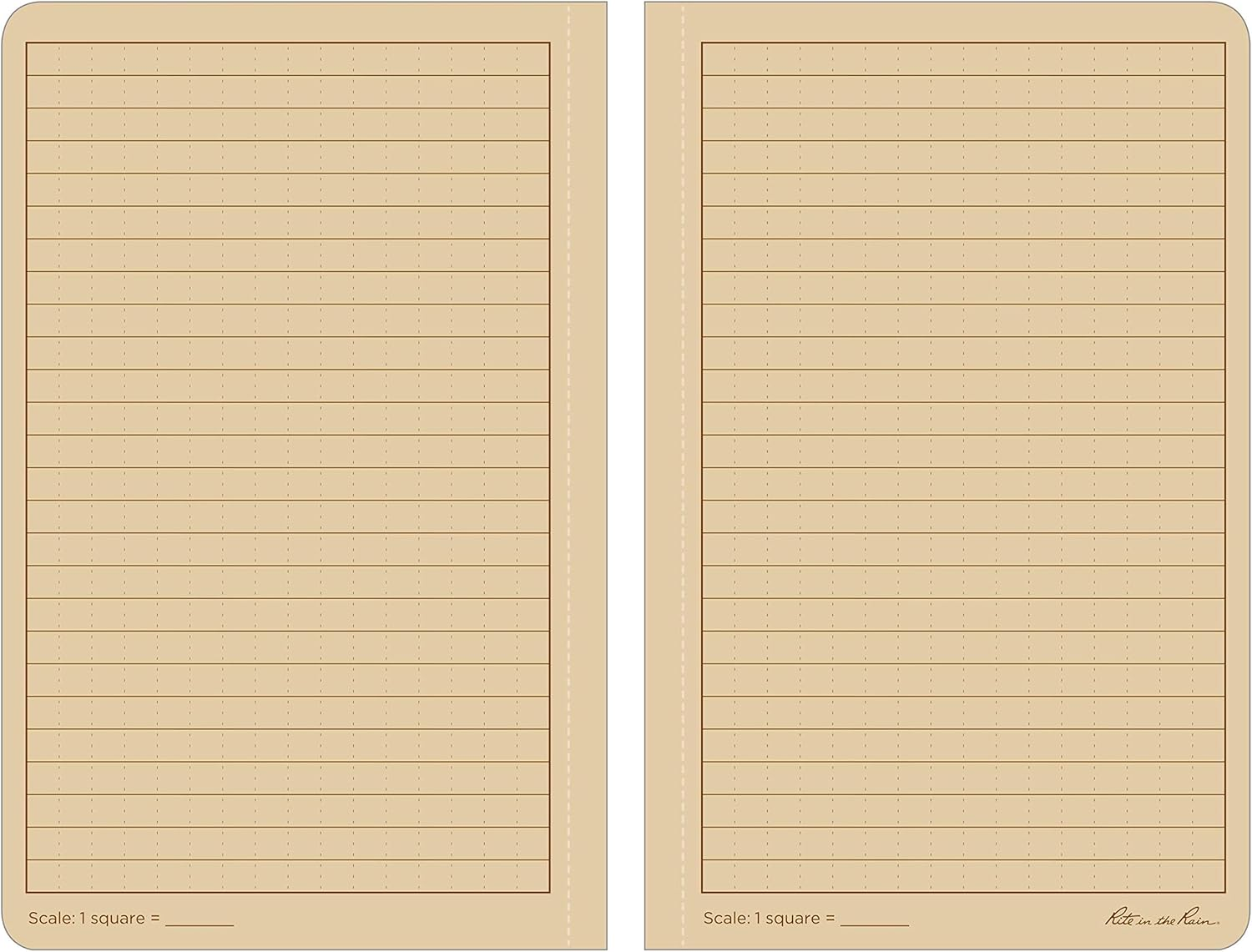 Rite in the Rain Weatherproof Tan Tactical Field Notebook, 4.625" X 7" Soft Cover Notepad, Universal Page Pattern, Reference Pages (No. 980T) - Green image number 2