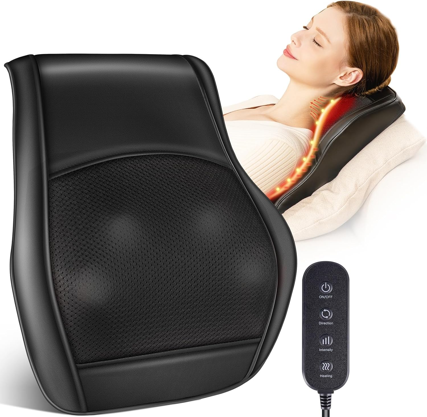 Sika Deer Neck and Back Massager for Pain Relief Deep Tissue with Heat, Shiatsu Shoulder Massager with Bi-Directional Rotating Head for Neck, Back, Shoulders, and Legs, for the One You Love.