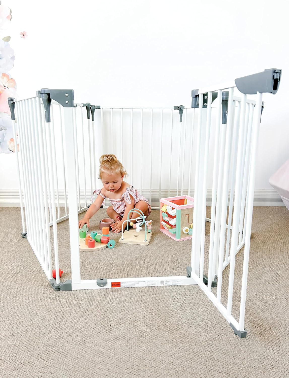 Dreambaby Royale Converta 3-In-1 Converta Play-Pen Gate Baby Safety Gate - with 6 Configurable Panels - Fits Opening up to 3.8M Wide & 74Cm Tall - White - Model F849