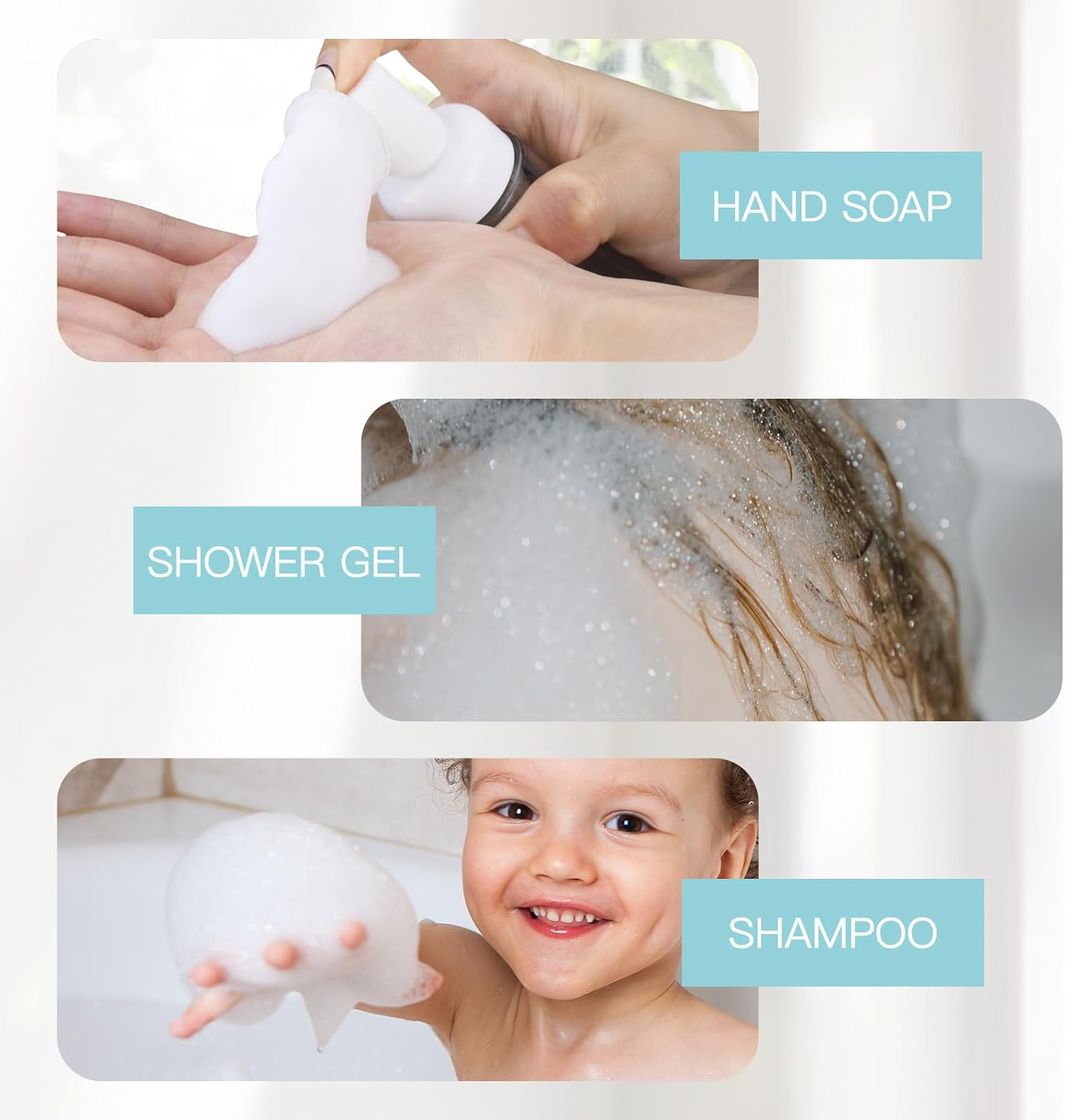 Owlyee 2Oz Foam Bottle (3PCS) with Brush, Empty Foaming Pump Dispenser for Hand Soap, Lash Cleanser, Shampoo to Travel (60Ml, Green) - Clear image number 4