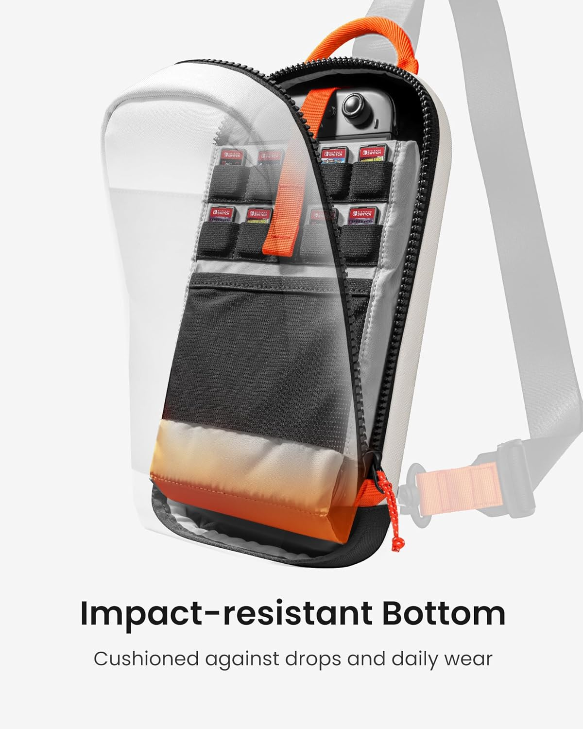 Tomtoc Sling Crossbody Bag for Nintendo Switch 2, Protective Portable Travel Chest Carrying Gaming Pouch with 8 Game Cartridges Slots, Fit Charger and Accessories image number 1