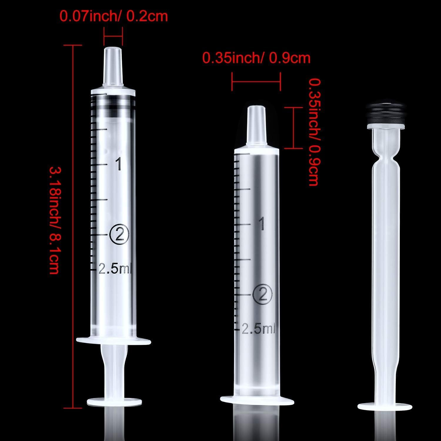 50PCS 2Ml Bulk Plastic Syringes without Needle with Measuring Device for Science Lab, Feeding Pets, Liquid Measurement, Industrial,Individually Sealed image number 1