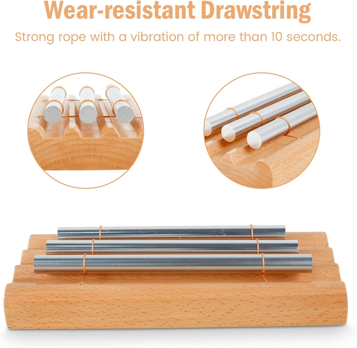 Three Tone Chime Bell, Delicate Meditation Chime Pleasant Hand Percussion Chimes Joyful Hand Percussion Chimes Euphonic Meditation Chime for Releasing Mood image number 3