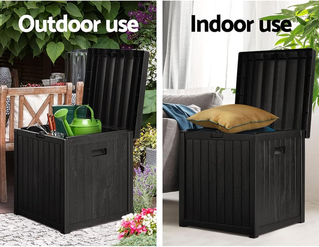 Gardeon Outdoor Storage Box 195L Bench Seat Deck Box for Patio Furniture, Pool Accessories, Cushions, Garden Tools, and Outdoor Toys, Weather Resistant with Lockable Lid and Side Handles (Black) image number 4
