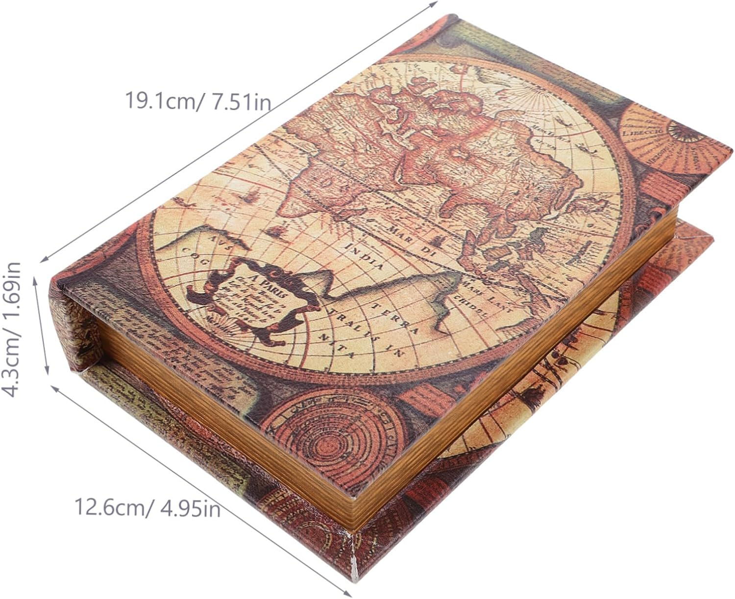 Ciieeo Fake Book Box Vintage Rectangular Trinket Storage Box Small Size Decorative Prop Book for Home Office Ornament