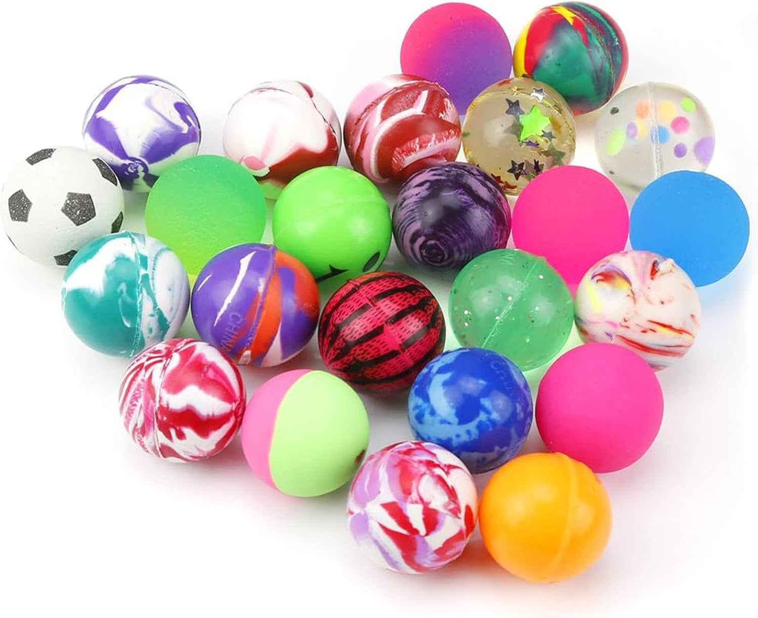 30 Pieces Bouncy Balls Bulk Mixed Pattern High Bouncing Balls for Kids Party Favors, Prizes, Birthdays Gift (25 Mm) image number 3