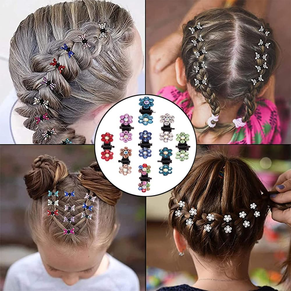 36 Pieces Colourful Mini Hair Clips, Mini Hair Claw Clips, Butterfly Hair Clip, Mini Rhinestone Hair Clips, Mixed Colour Small Hair Clips for Everyday, Party, Prom image number 6