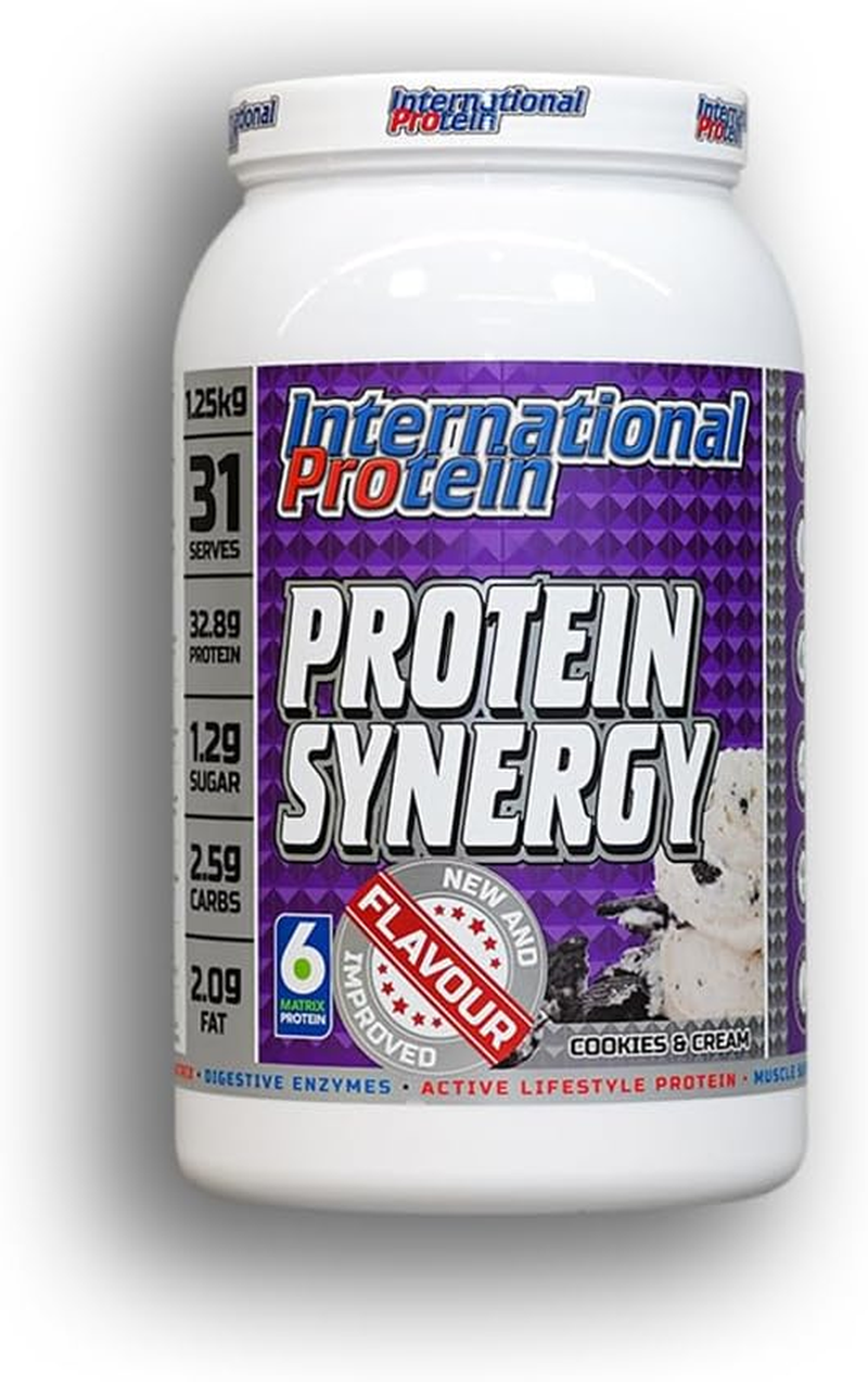 International Protein Protein Synergy 5 Cookies & Cream Flavour Protein Powder 1.25 Kg