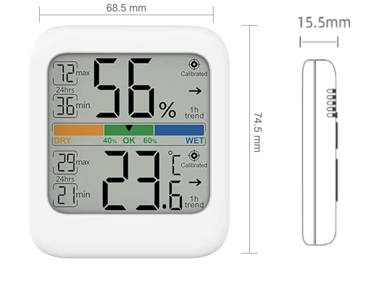 Indoor Digital Thermometer Hygrometer, Temperature and Humidity Monitor image number 3