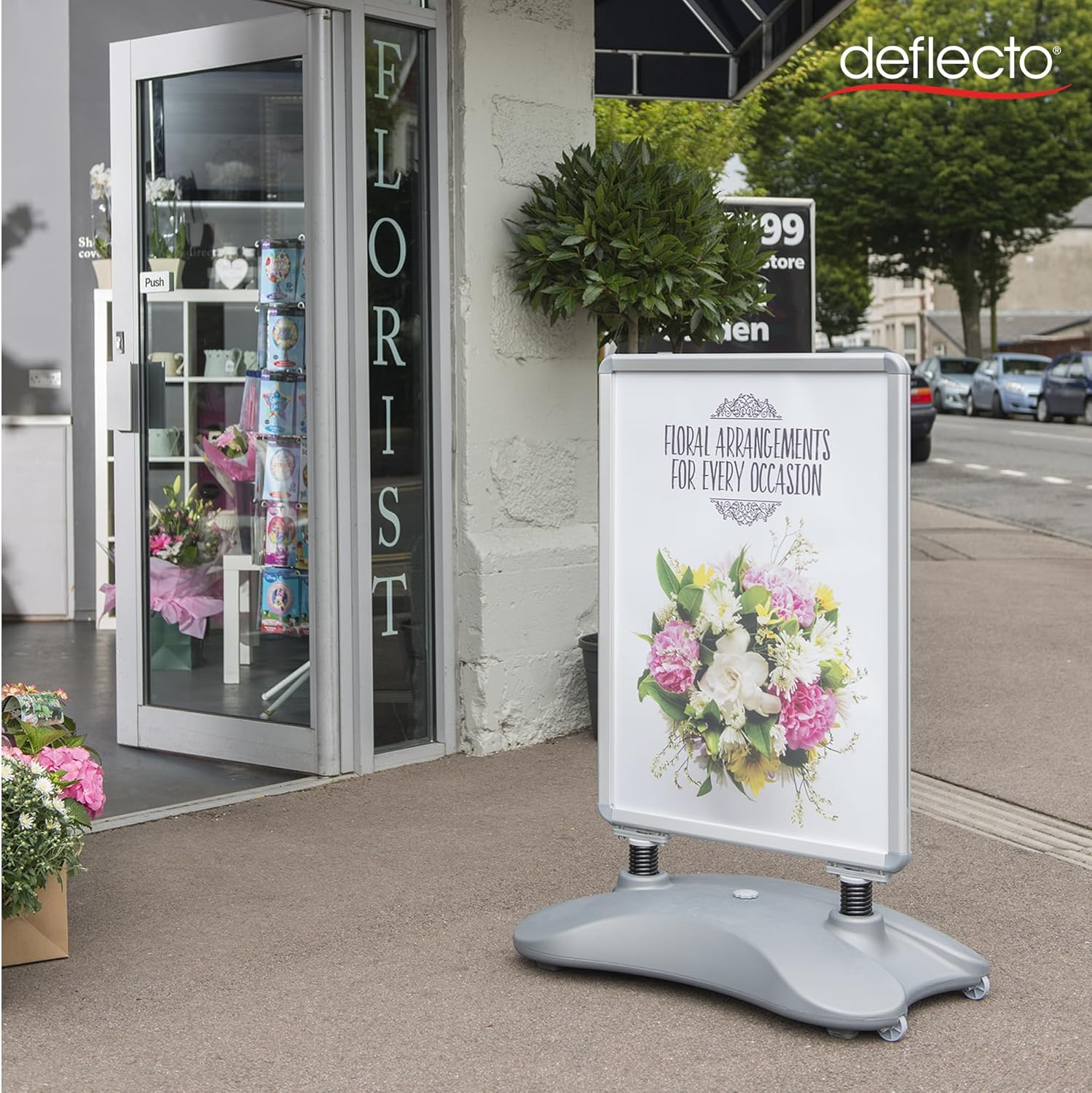 Deflecto PPA100S A1 Water Based Pavement Display Board with Snap Frame - Silver