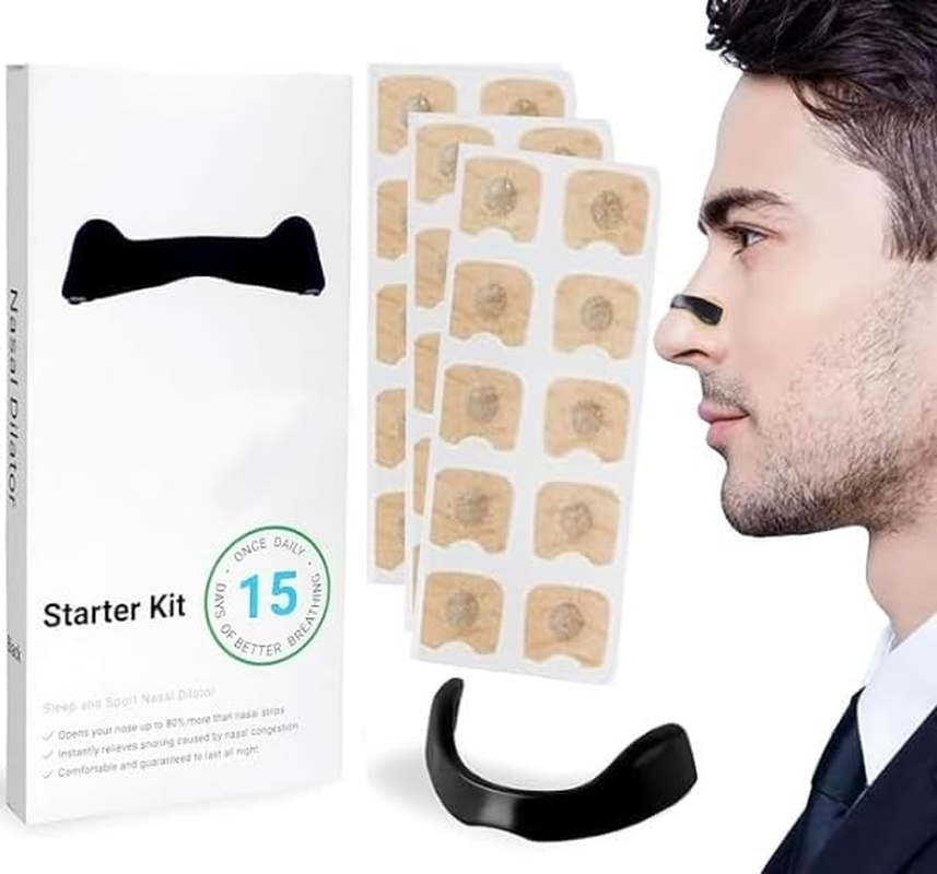 15 Pack Nasal Strips, Magnetic Nose Strips, Nose Strips for Breathing, anti Snoring Strips Intake Breathing Nasal Strip Magnetic Nose Strips anti Snoring Nose Strips Safe and Effective Nose Plaster，Black Arc image number 6