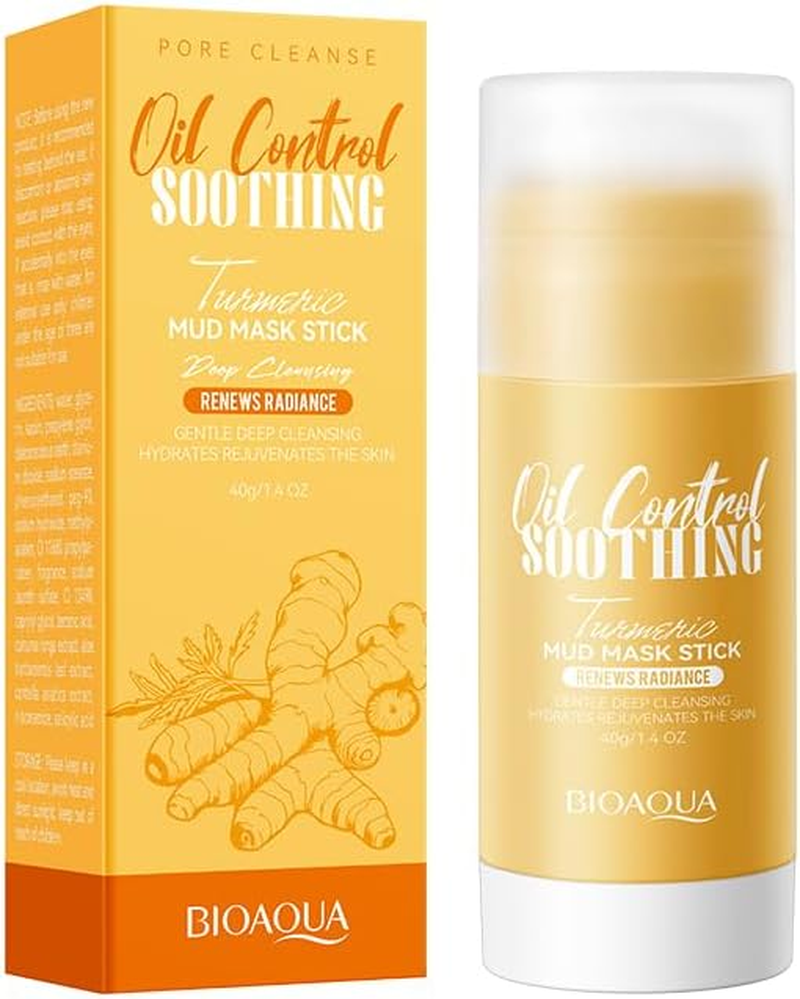 Oil Control Soothing Turmeric Mud Mask Stick, 40G, Renews Radiance image number 2