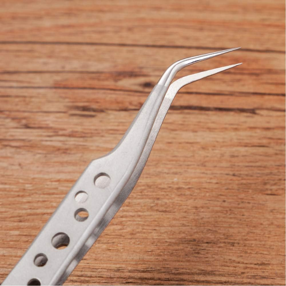 Wolfride Stainless Steel Tweezers Precision Tweezer Tool Set for Electronics Repair, Crafting (5 Pcs) image number 3