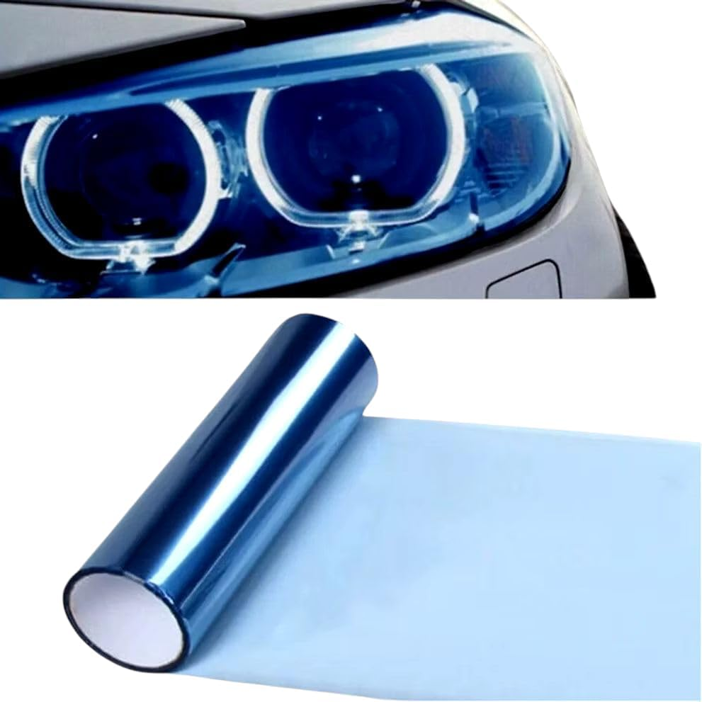 Self-Adhesive Car Headlight Tint Film, PVC, 180Cm X 40Cm, Dark Black, Light Black, Matt Black (Light Black)