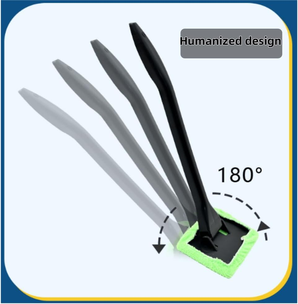 Jindizi 8Pcs Microfiber Car Window Cleaner Pads with 2 Handles,Car Windshield Cleaning Tool, Windshield Cleaning Tool