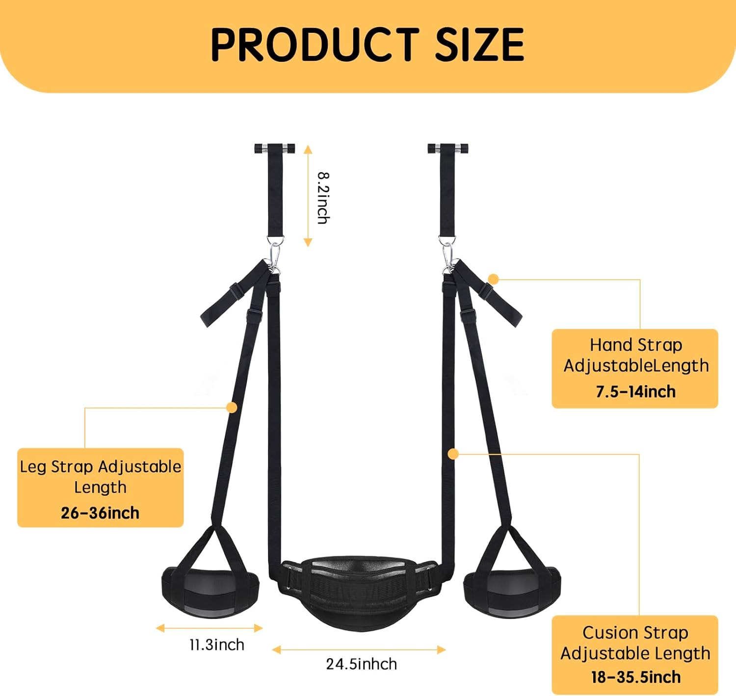 BDSM Door Sex Toys Sex Swing Bondage Slave Leather Soft Plush Sex Slings with Adjustable Straps, Hanging Door Handcuffs Leg Restraints Spreader Adult Toys for Couple image number 2