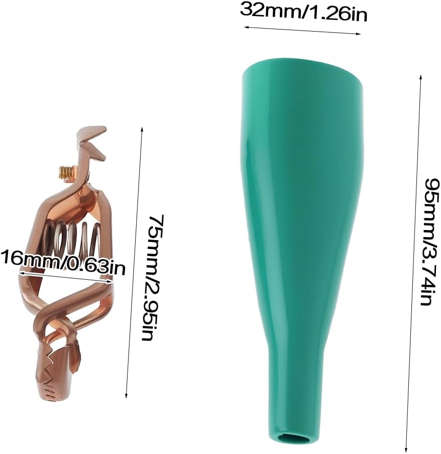 2X 75A 16Mm Copper Heavy-Duty Battery Clips with Green Clip Insulator for Charging Testing and Starting of Vehicles Ships image number 3