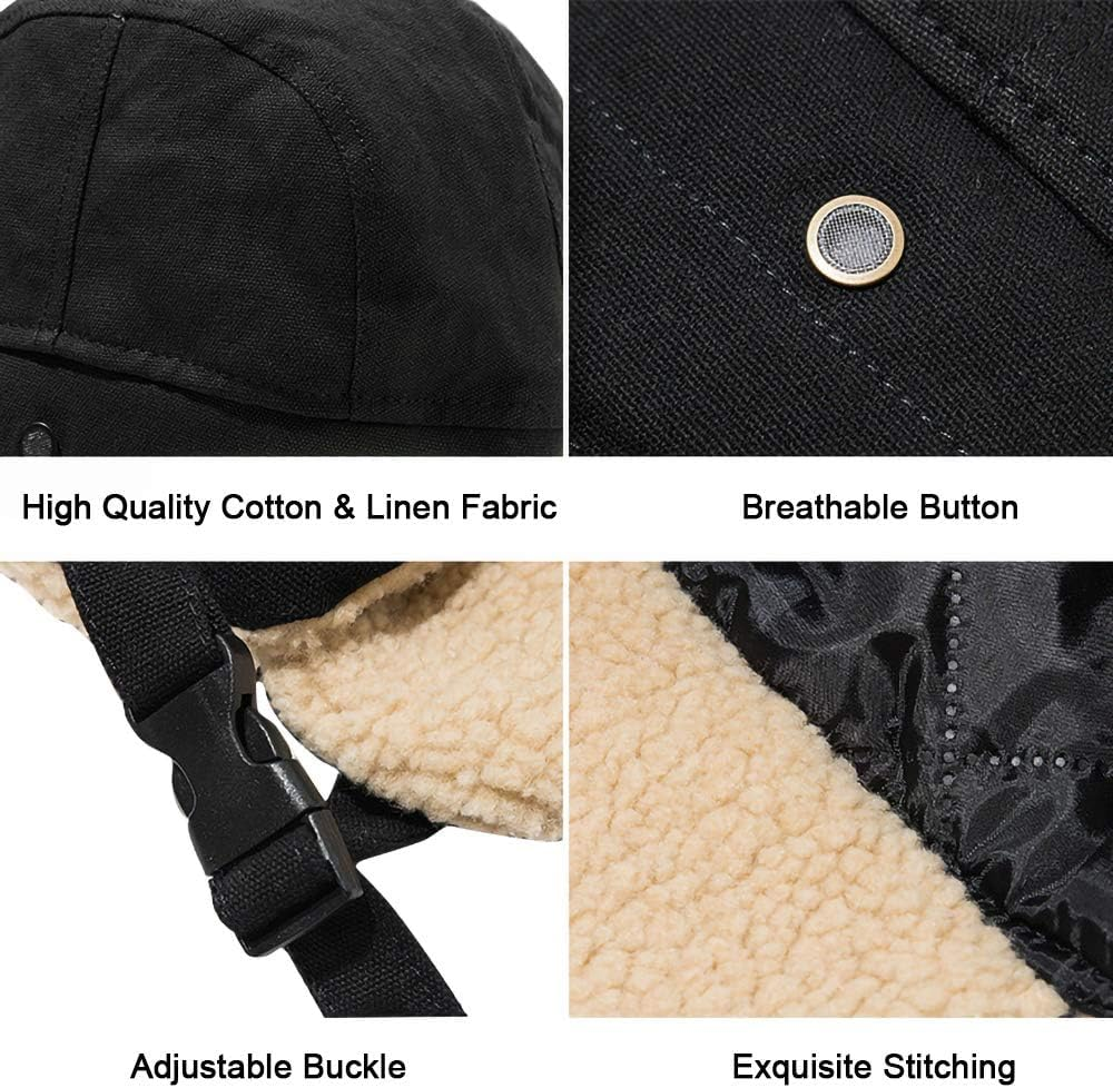 Peicees Vintage Aviator Hat and Goggles Costume Accessories Winter Snowboard Fur Ear Flaps Trooper Trapper Pilot Cap Motorcycle Goggles for Men Women Kids Youth - Green Hat+White Frame/Clear Lens image number 4