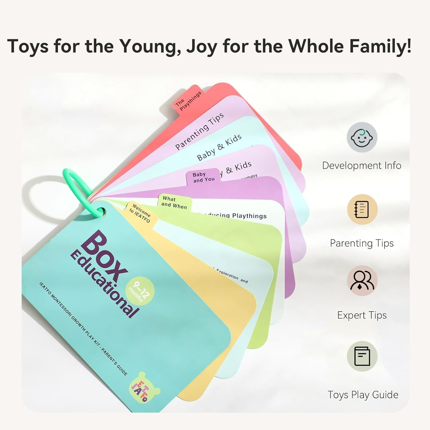 Montessori Toy for Babies 9-12 Months, 7-In-1 Wooden Playful Learning Toys with Egg Cup, Castanets, Magic Tissue Box, Textured Shape Puzzle, Cylinder Drop Box and More image number 6