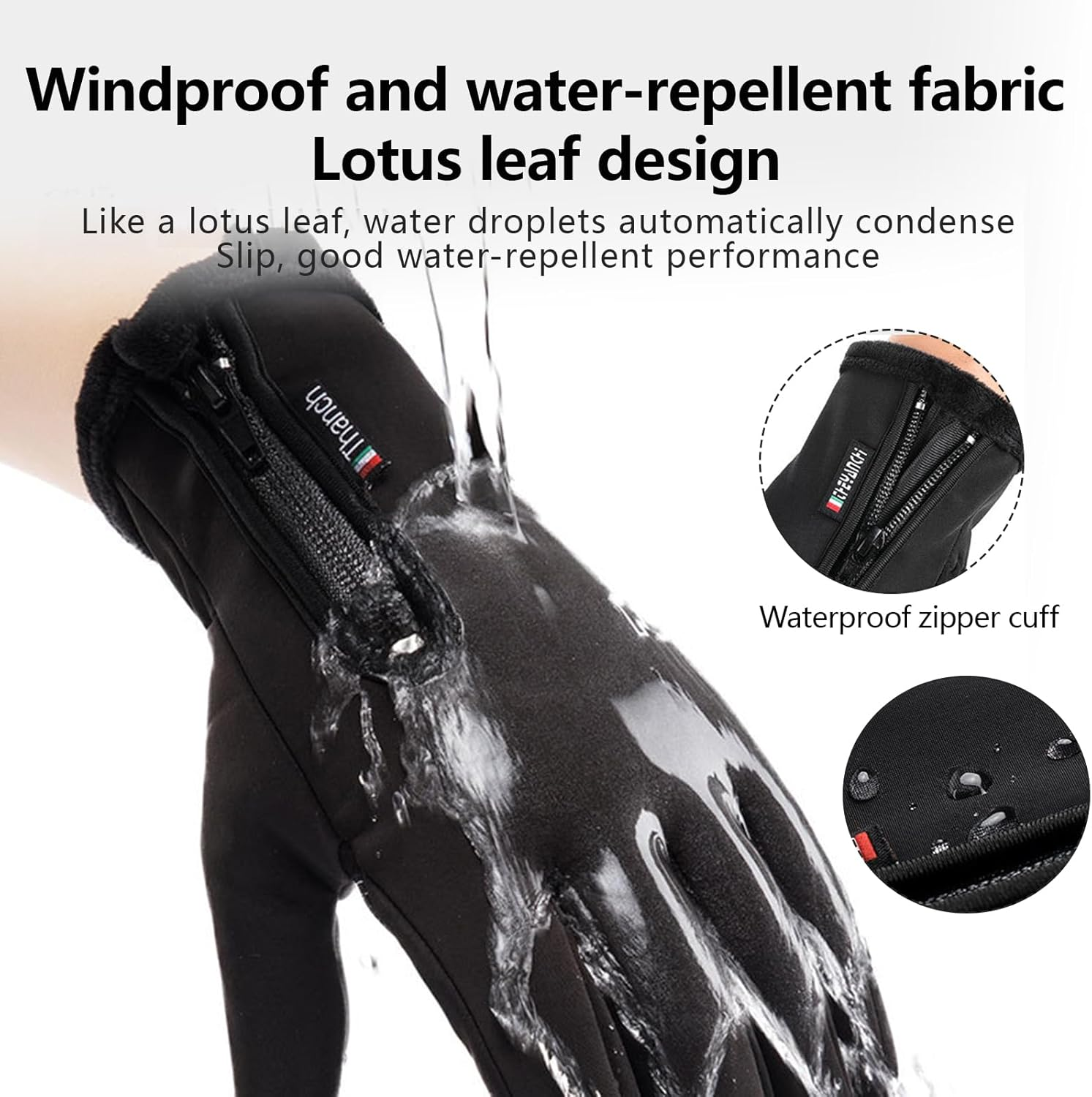 ZVCXOE Outdoor Gloves 2-Fingered Fishing Gloves Cold Weather Gloves Windproof Waterproof Fleece Lining Warm Forrunning Hiking Fishing image number 1