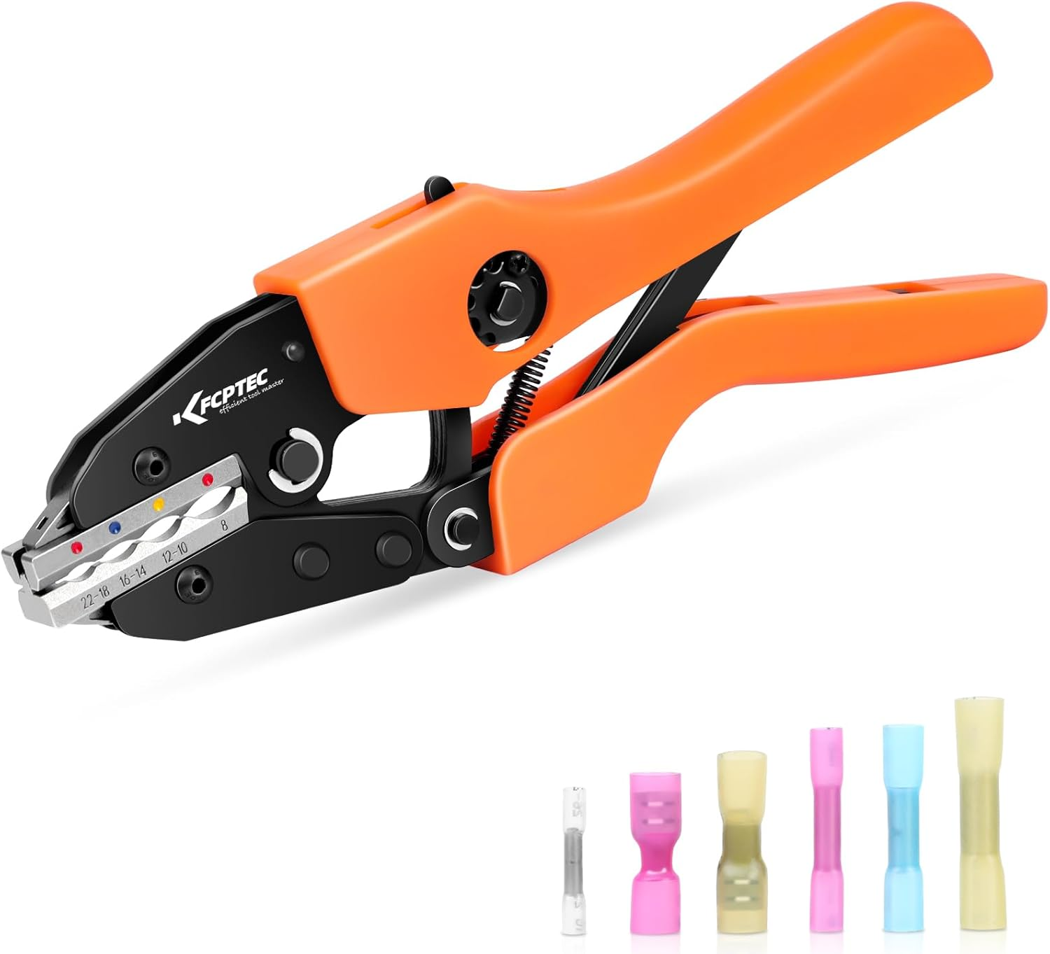 KF CPTEC Crimping Tool for Heat Shrink Connectors - Ratcheting Wire Crimping Tool (AWG 22-8 / 0.5-8.0Mm&sup2;) - Perfect Tool for Electrical Repair, Automotive Wiring and DIY Projects image number 1