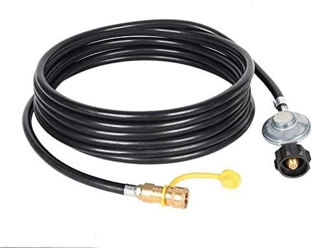 GGC 24 FT Propane Hose with Regulator -3/8 Quick Connect Disconnect Replacement for Mr. Heater Big Buddy Indoor/Outdoor Heater, Type 1 Connection X Quick Connect Fittings