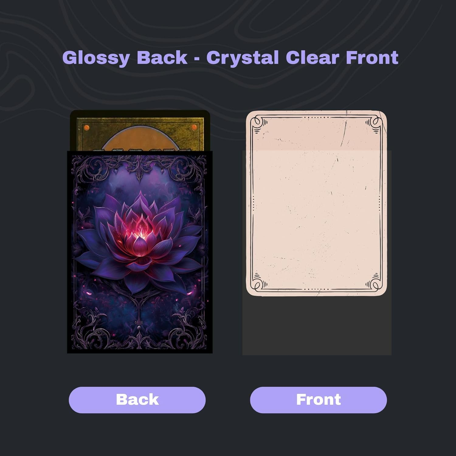 Trading Card Sleeves &ndash; 100Ct - Glossy Art Back, Clear Front (66 X 92 Mm) &ndash; Fits MTG & Sport Cards, Collector Deck Protectors (Lotus) image number 3