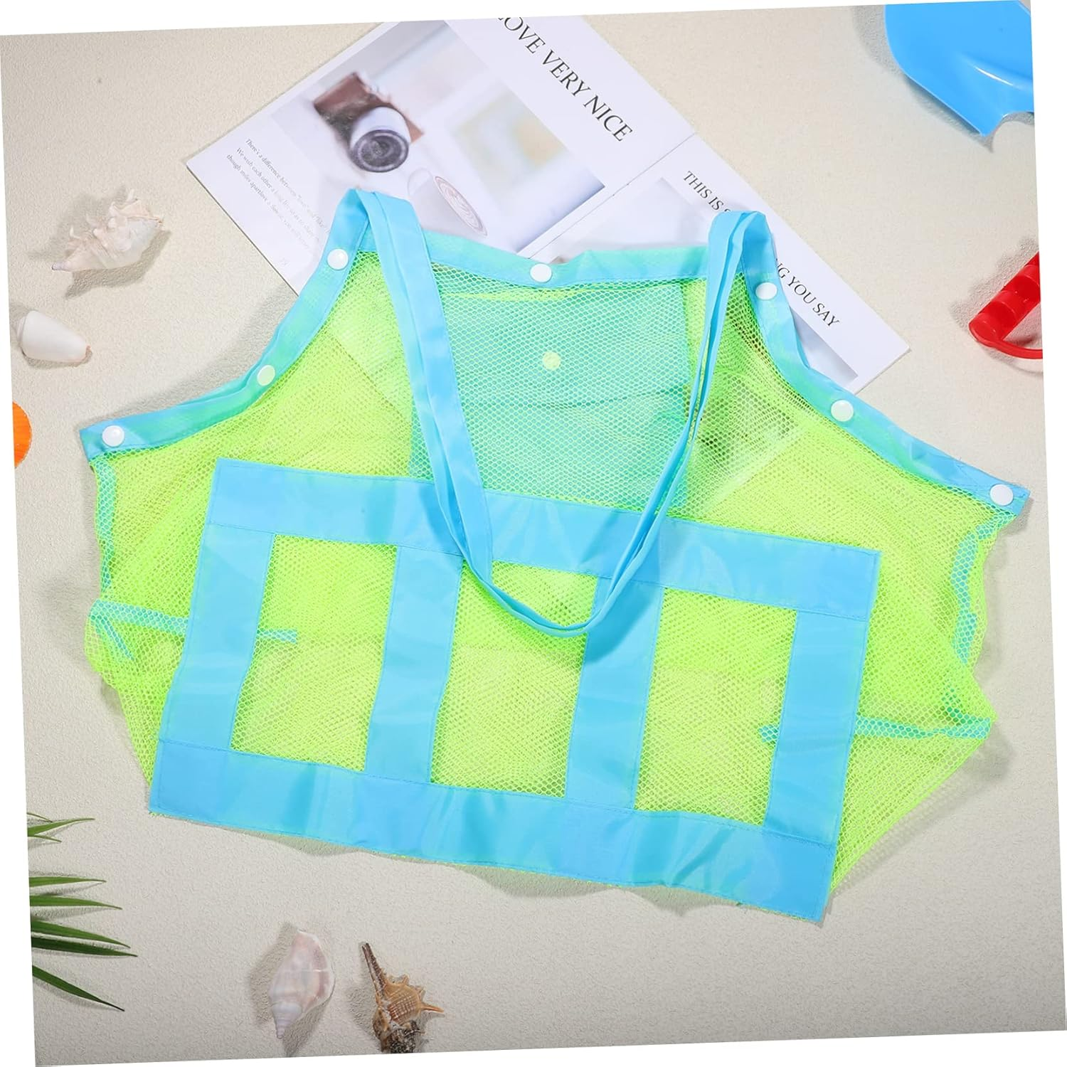 LRXIYODE Large Breathable Mesh Beach Bag for Women Oxford Cloth Tote with Tear Resistant Design Quick Dry Storage for Towels Shoes Swim Gear for Family Travel Camping Amusement Parks image number 5