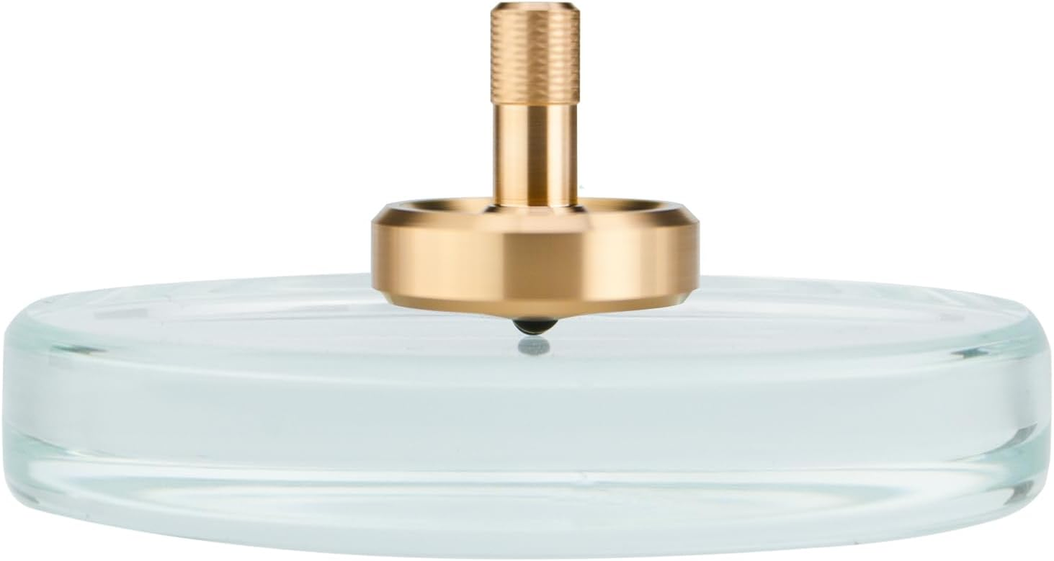 Djuiinostar Spinning Top: Long Lasting (5-8 Minutes), with Glass Base (Diameter: 3.15"; Focal Length: -30Cm; Edge Polished) and Carry Case, CNC Machined, Time Killer, EDC Desk Toy, Fancy Gift DST-820B image number 6