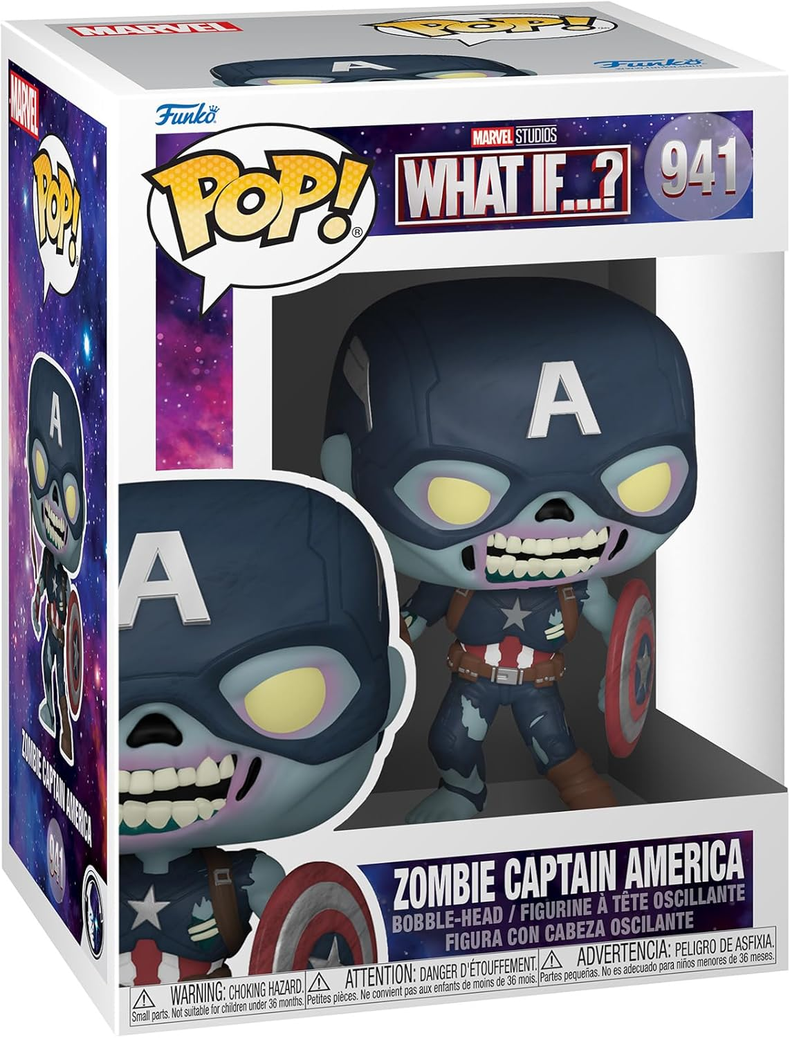 Funko What If Zombie Captain America Pop Vinyl Figure image number 1