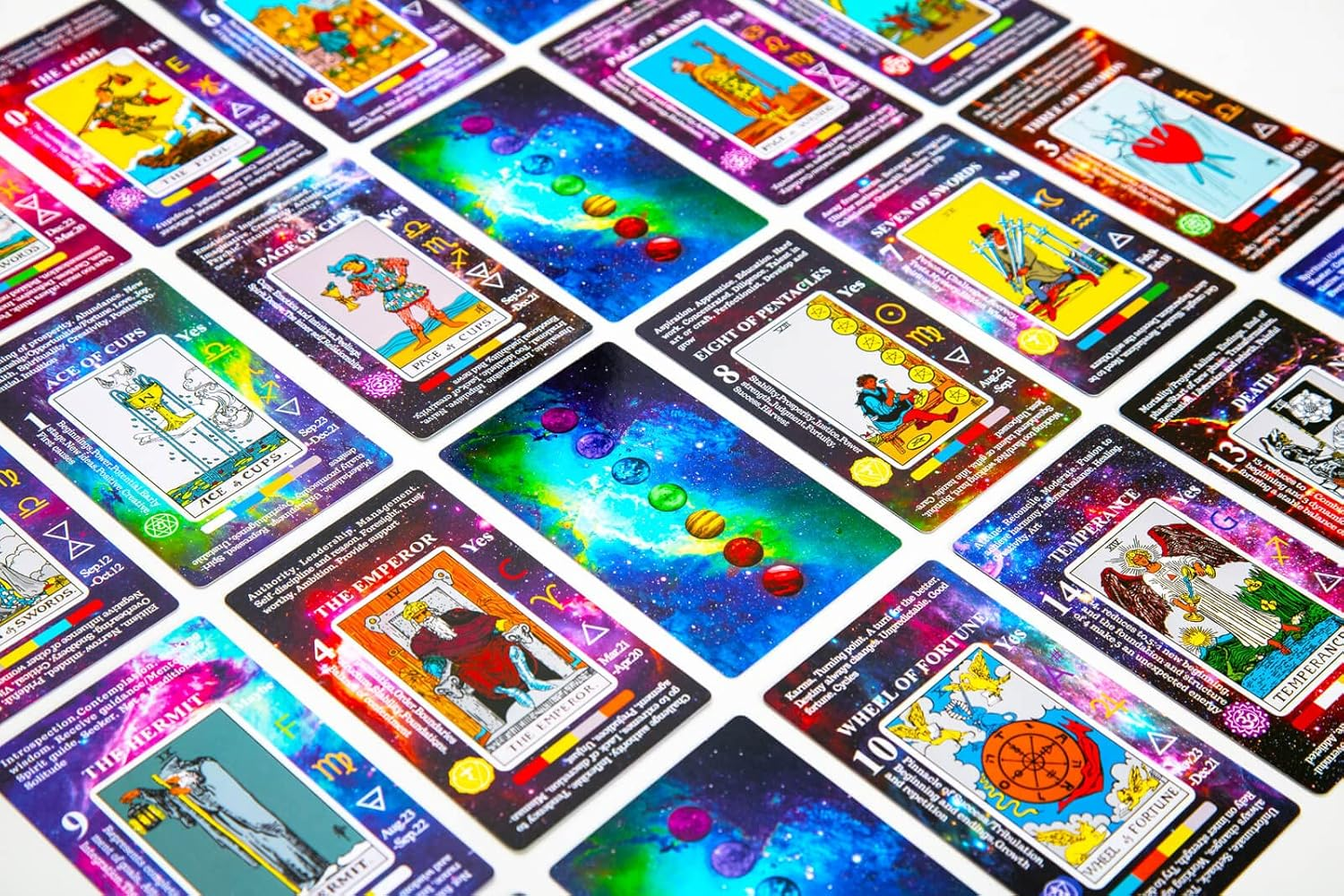 Vitacera Tarot Cards for Beginners with Meanings on Them, Tarot Card Deck with Guidebook, Keywords, Yes or No, Timing, Colors, Musical Pitch, Planet, Zodiac, Element, Chakra, Numerology and Meanings image number 3