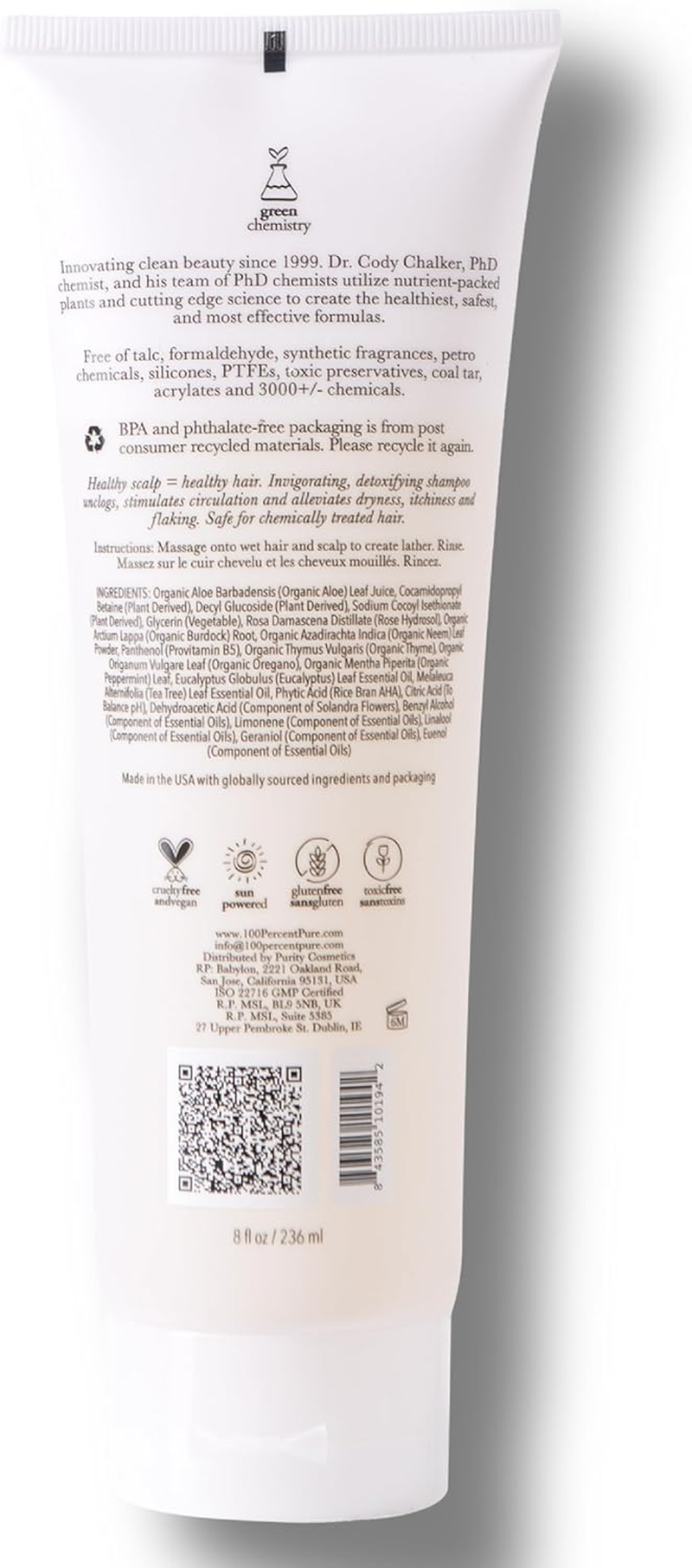 100% PURE Burdock & Neem Healthy Scalp Shampoo (8 Fl Oz), Sulfate-Free Shampoo for Dry, Itchy, Flaky Scalp, Dandruff Shampoo, Made with Coconut Oil, Vitamin E image number 1