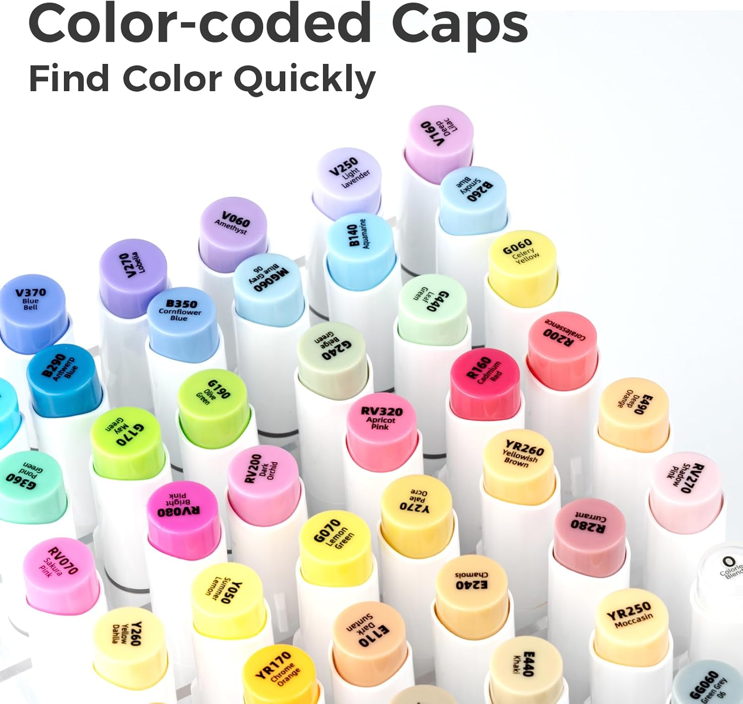 Ohuhu Alcohol Brush Markers 48 Mid-Tone Colors- Double Tipped Alcohol Based Art Marker Set for Artists Adults Coloring Sketch Illustration- Brush & Chisel Dual Tips- Honolulu- Refillable image number 6