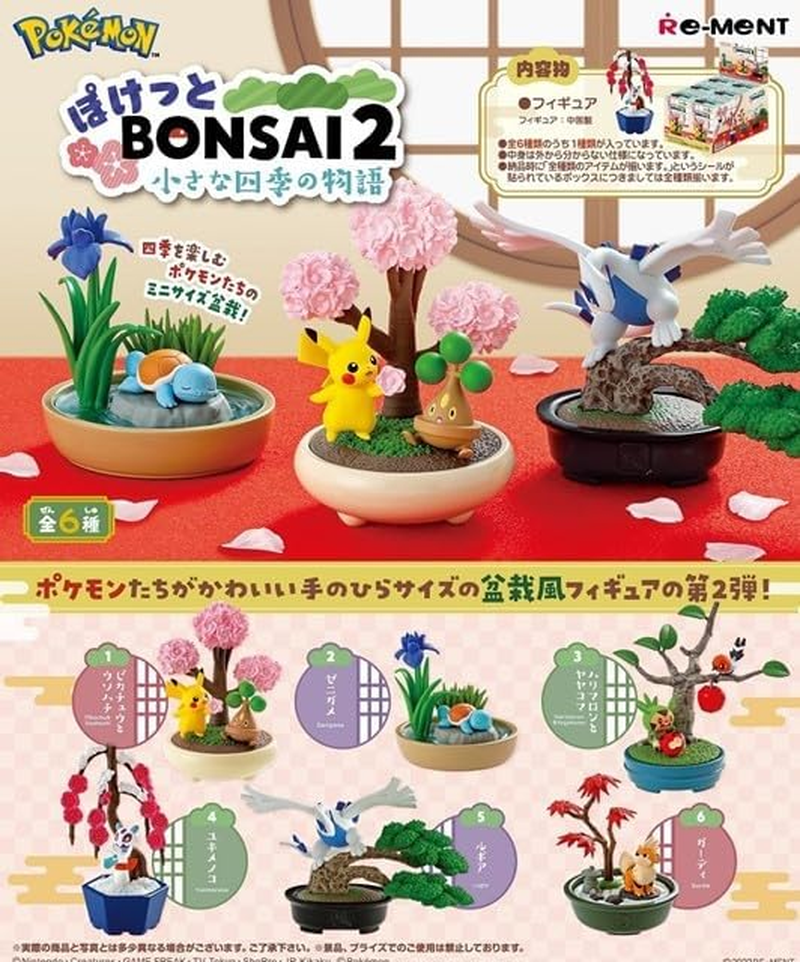 Re-Ment Pokemon Pocket Bonsai 2 Box Full Set of 6 Packs image number 1