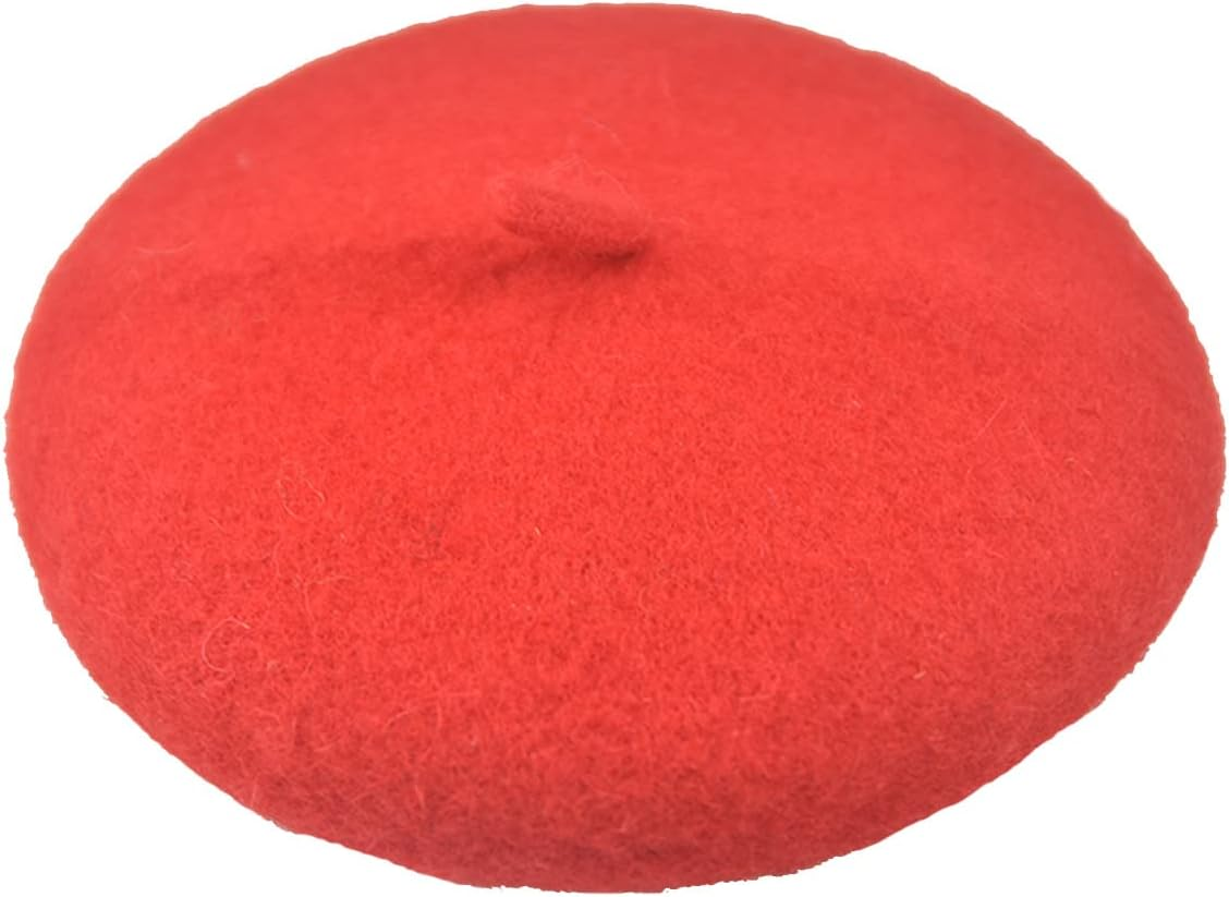 Dog Cat Beret Wool Hat Headband French Artist Beanie Beret Pet Dog Christmas Costume Hair Accessory Photo Props (Red, One Size) image number 3