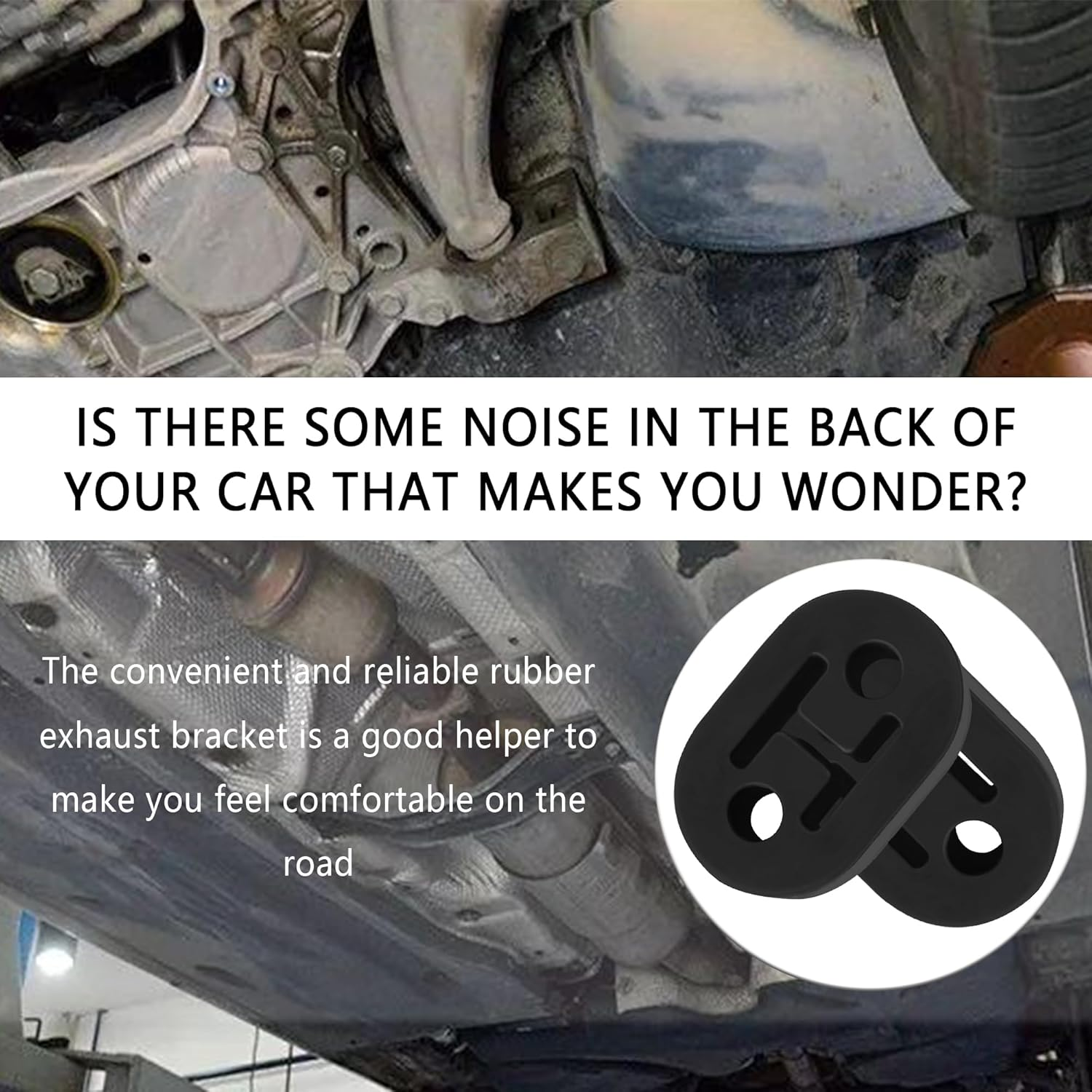 4PCS Rubber Exhaust Hangers with 2 12Mm Holes - Professional Muffler Hanger Universal Fit for Car Truck SUV - Exhaust System Auto Part for Shock Absorption & Noise Reduction (4PCS) image number 5