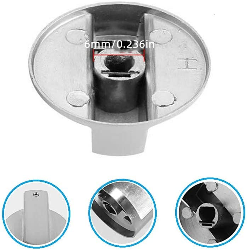 Gas Cooker Oven Stove Knob Control Rotary, 4Pcs round Gas Stove Knob,Gas Stove Stove Oven Control Rotary Knob,Stove Knob Switch Replacement Stainless Steel Universal Range Burner Control Knob Button