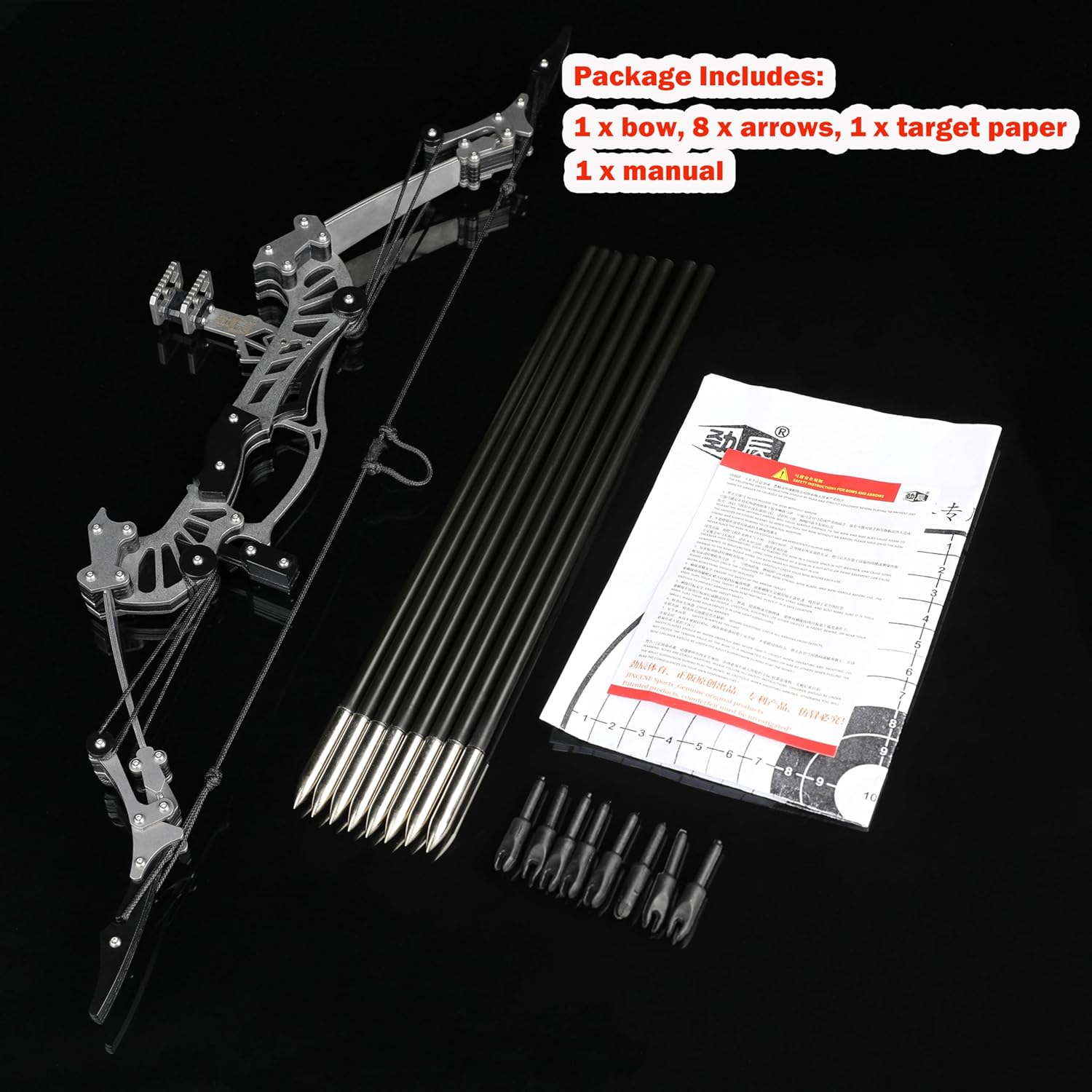 ZSHJGJR 16" Mini Compound Bow 16Lbs, Mini Archery Bow and Arrow Set, Mini Recurve Bow Set, Right/Left Handed for Target Shooting Hunting Games Archery Bow Set Gift image number 3